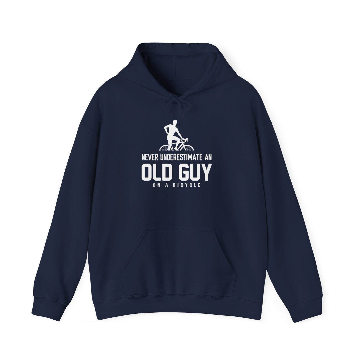 Never Underestimate An Old Guy On A Bicycle - Unisex Heavy Blend™ Hooded Sweatshirt