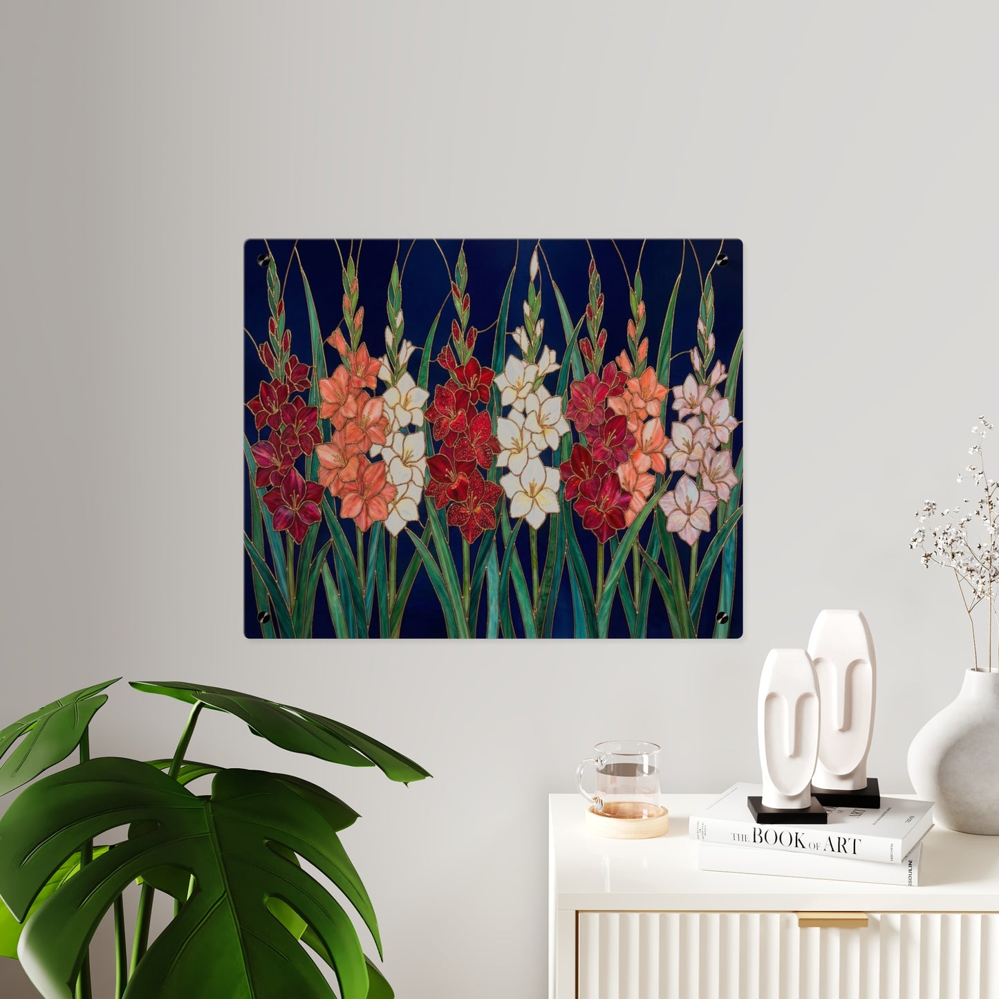 Gladiolus Floral Acrylic Wall Art Panel – Elegant Garden Blooms Home Decor - 14606
