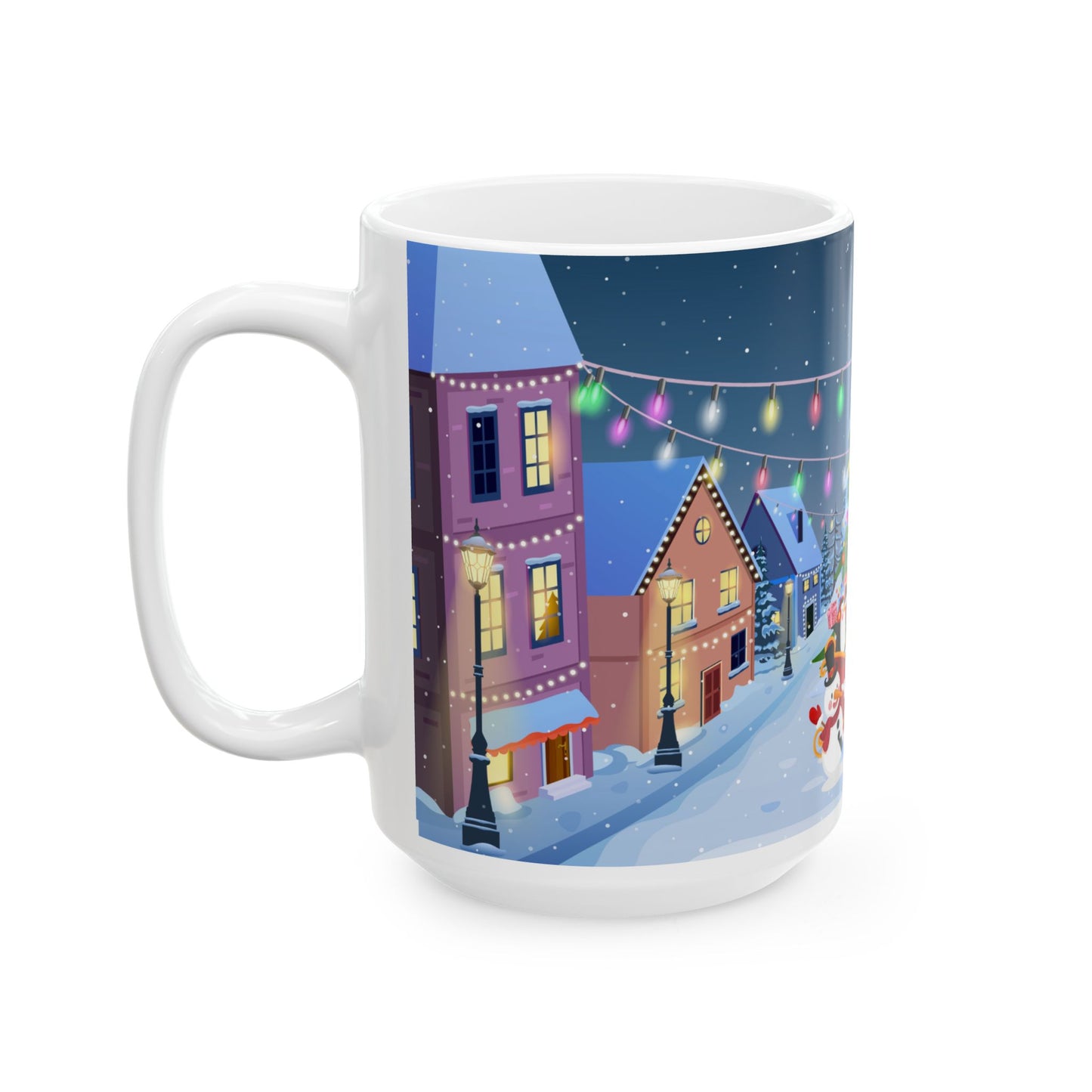 Christmas Night On the Street - Ceramic Mug, (11oz, 15oz) - 10452