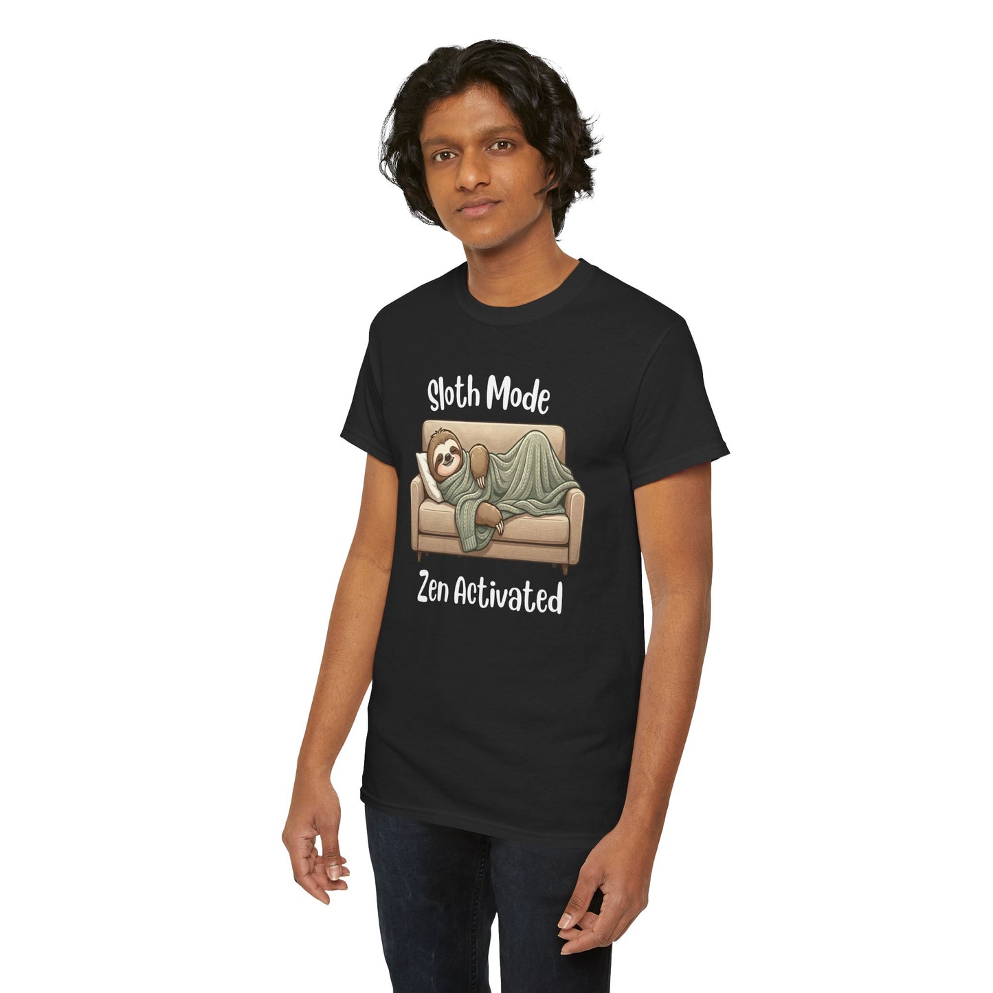 Funny Sloth T-Shirt – “Sloth Mode, Zen Activated” Cute Relaxing Tee - 14844