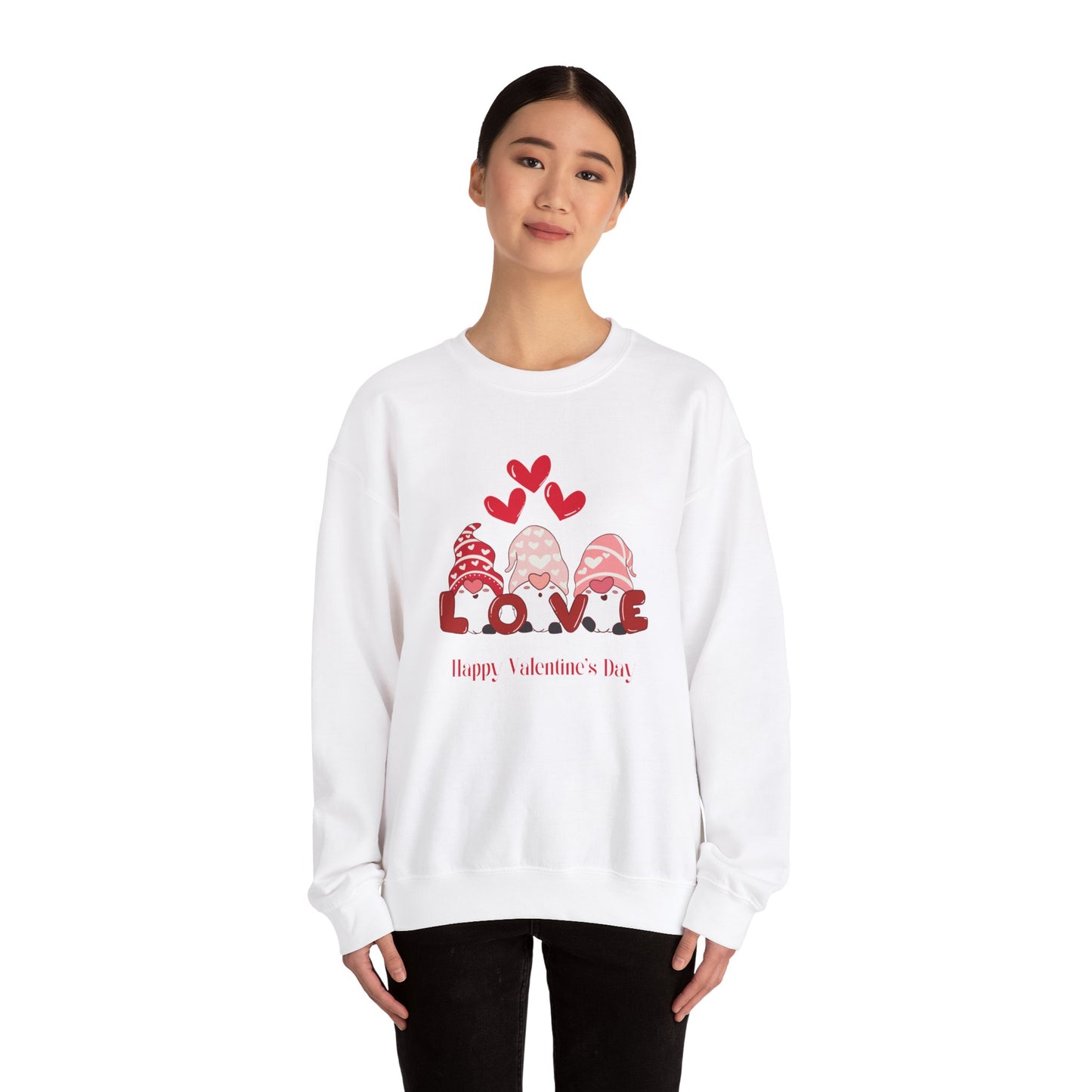 Gnomes, Love, Happy Valentine's Day - Unisex Heavy Blend™ Crewneck Sweatshirt - 11350