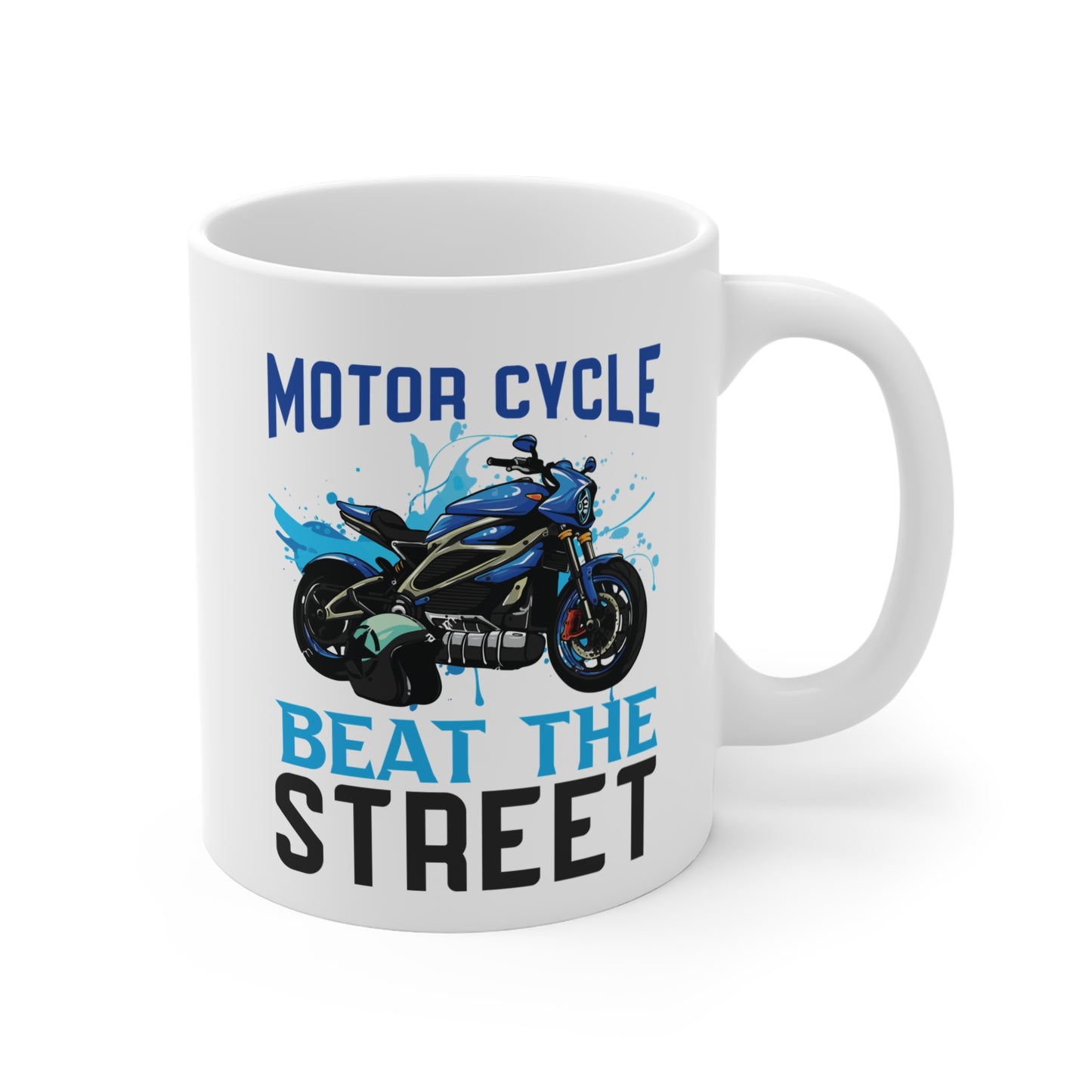 Motorcycle, Beat The Road - Mug 11oz - 13579