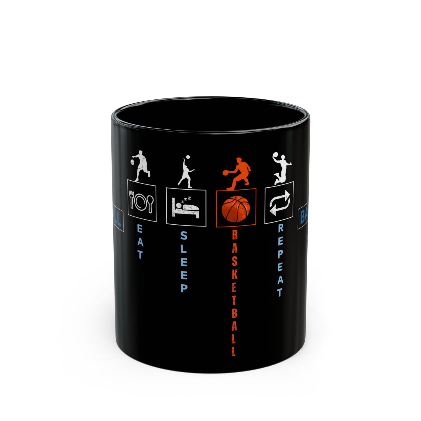 Eat Sleep Basketball Repeat - Black Mug (11oz, 15oz) - 10716