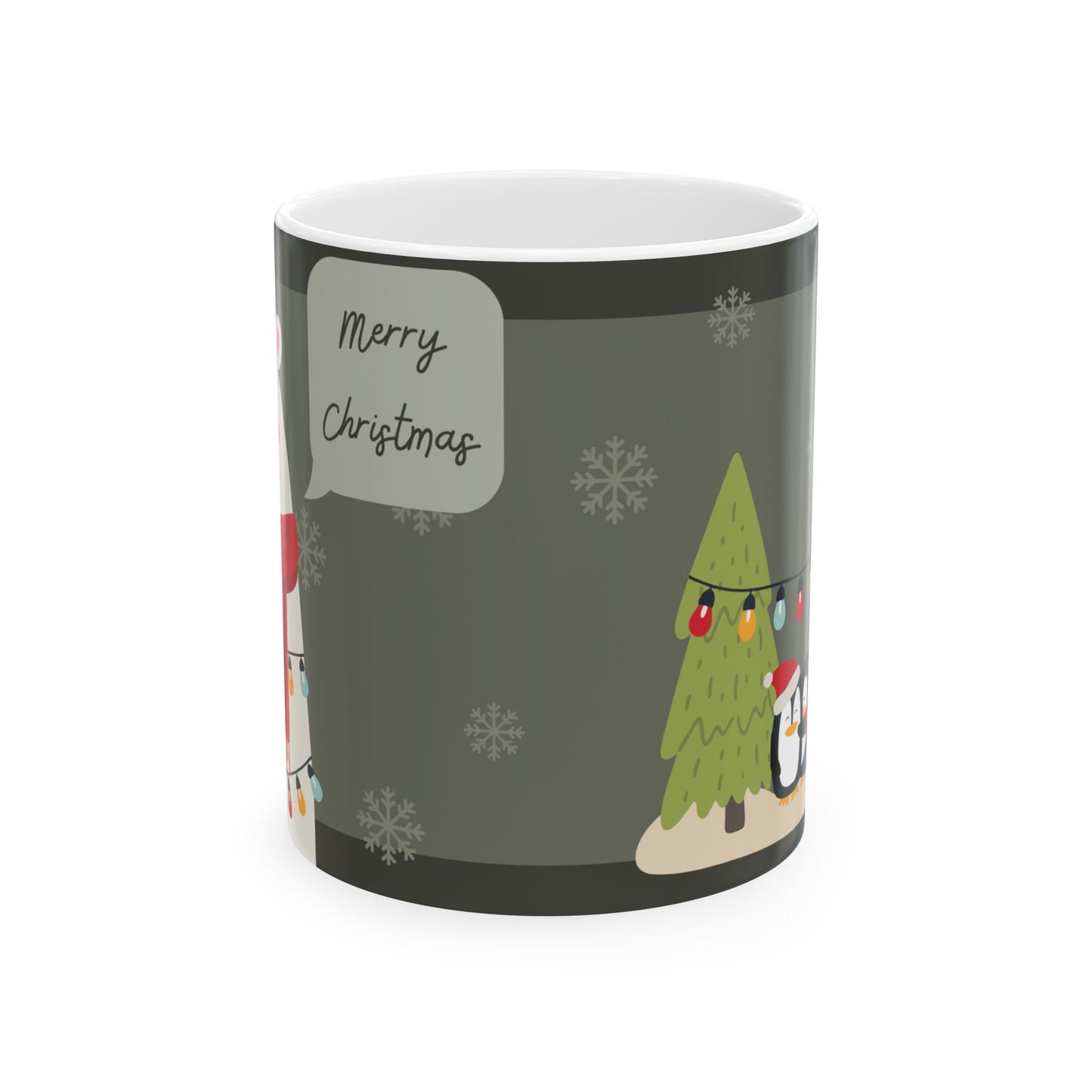 Dog & Penguins, Merry Christmas - Ceramic Mug, (11oz, 15oz) - 10912