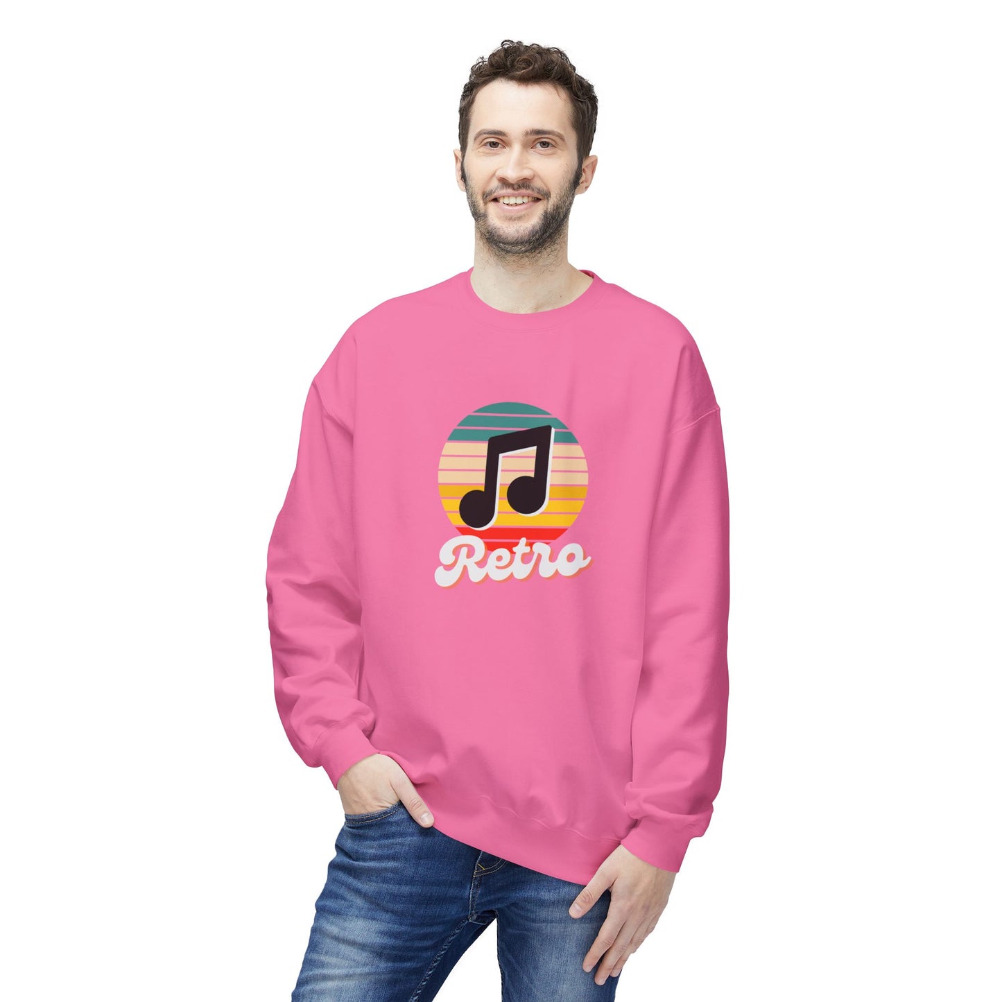 Retro Music - Unisex Midweight Softstyle Fleece Crewneck Sweatshirt - 10606