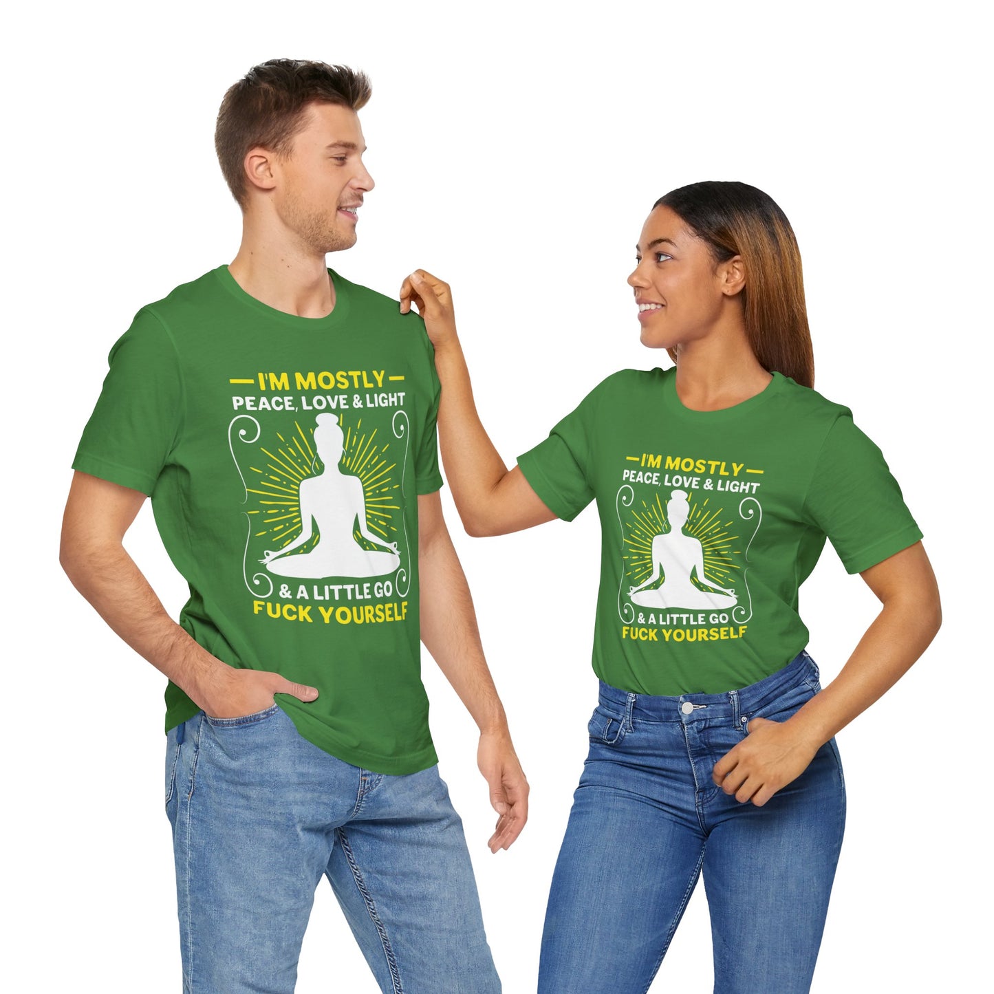 Yoga: I'm Mostly Peace, Love, & Light - Unisex Jersey Short Sleeve Tee