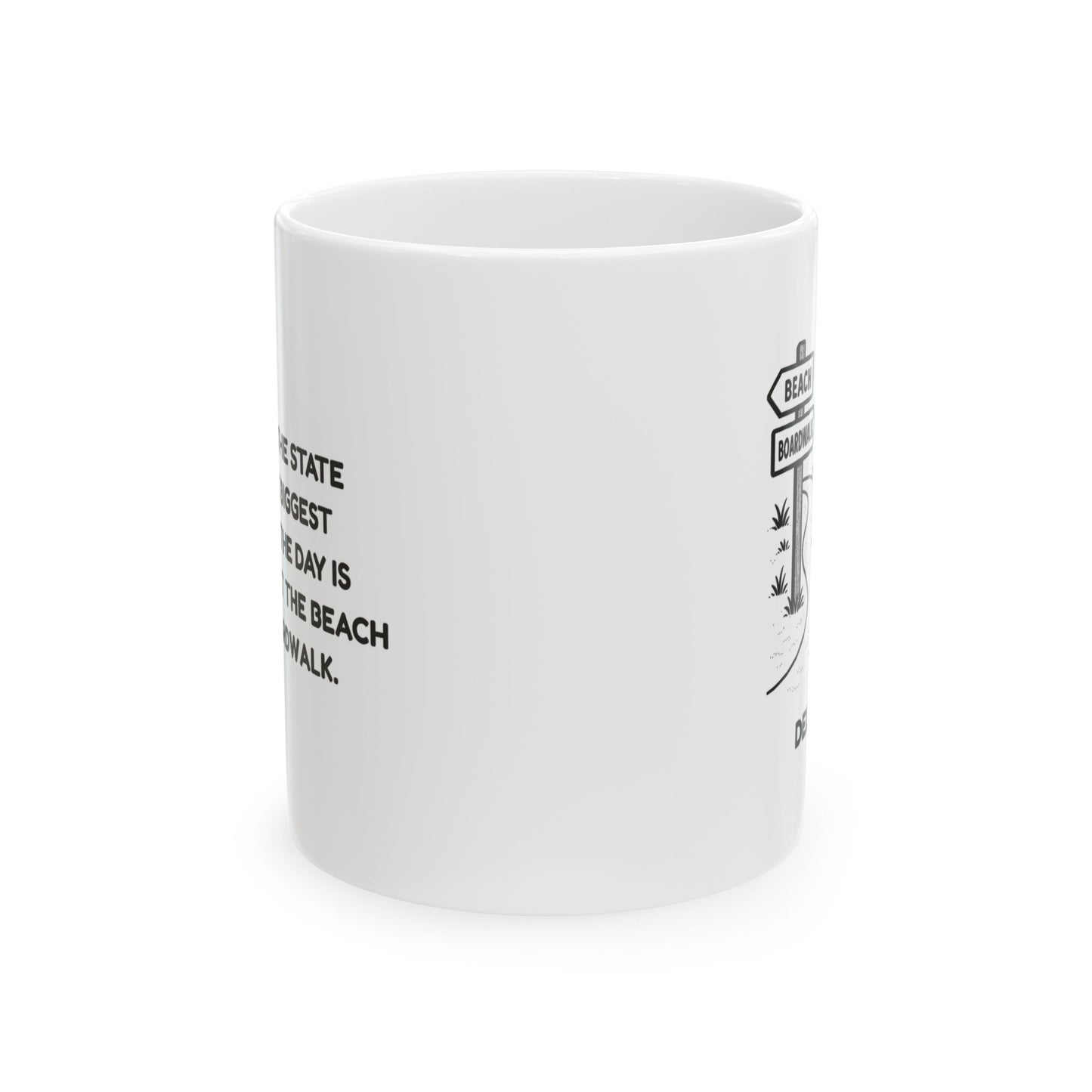 "Delaware: The state where the biggest decision of the day is whether to hit the beach or the boardwalk."  Ceramic Mug - 14149