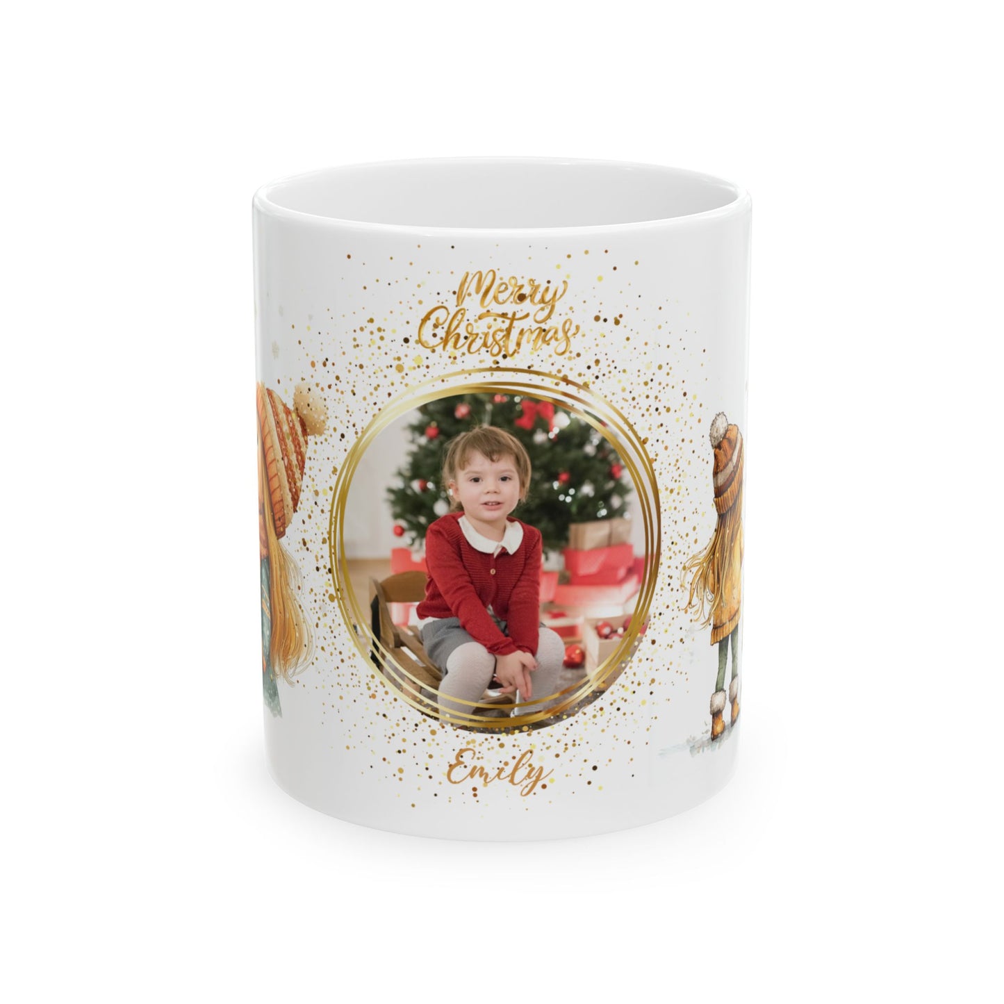 Emily, Merry Christmas, For Girls, Customizable - Ceramic Mug, (11oz, 15oz) - 10146