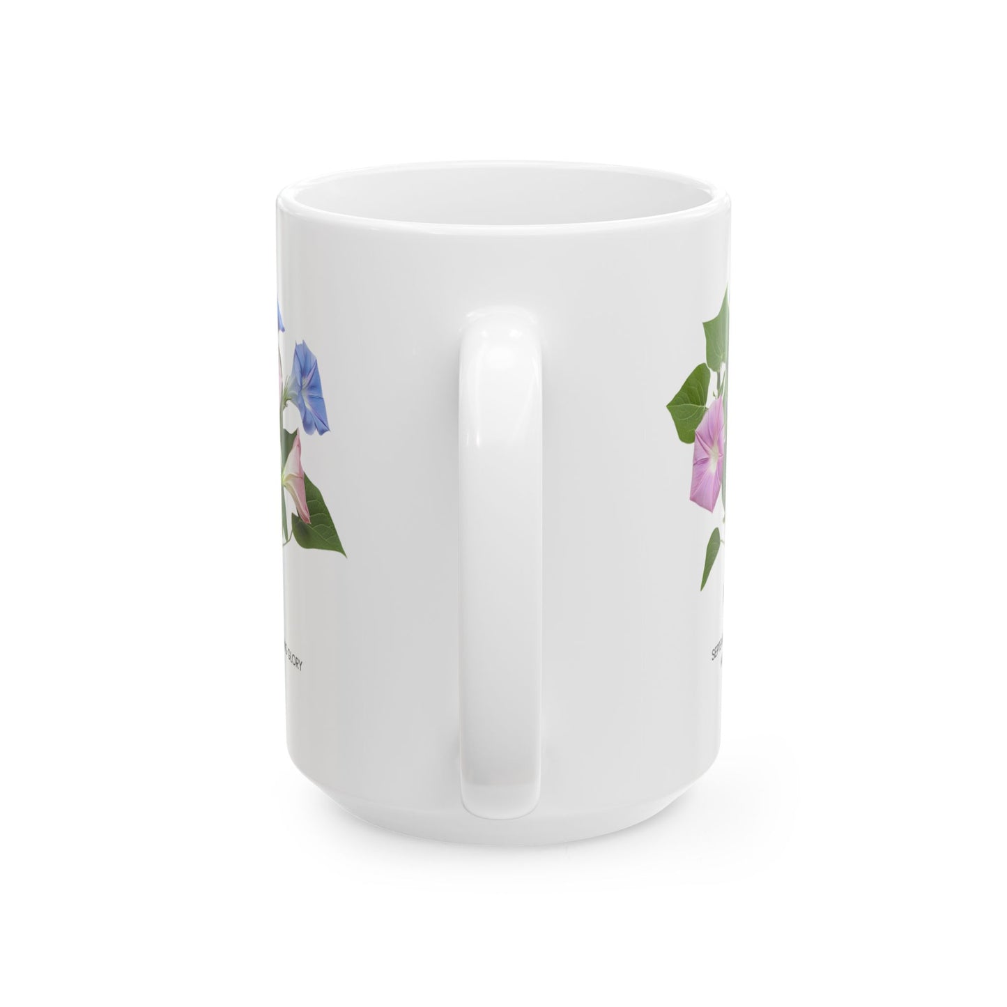 Happy Birthday: September Born, Morning Glory Flower, Customizable - Ceramic Mug, (11oz, 15oz)