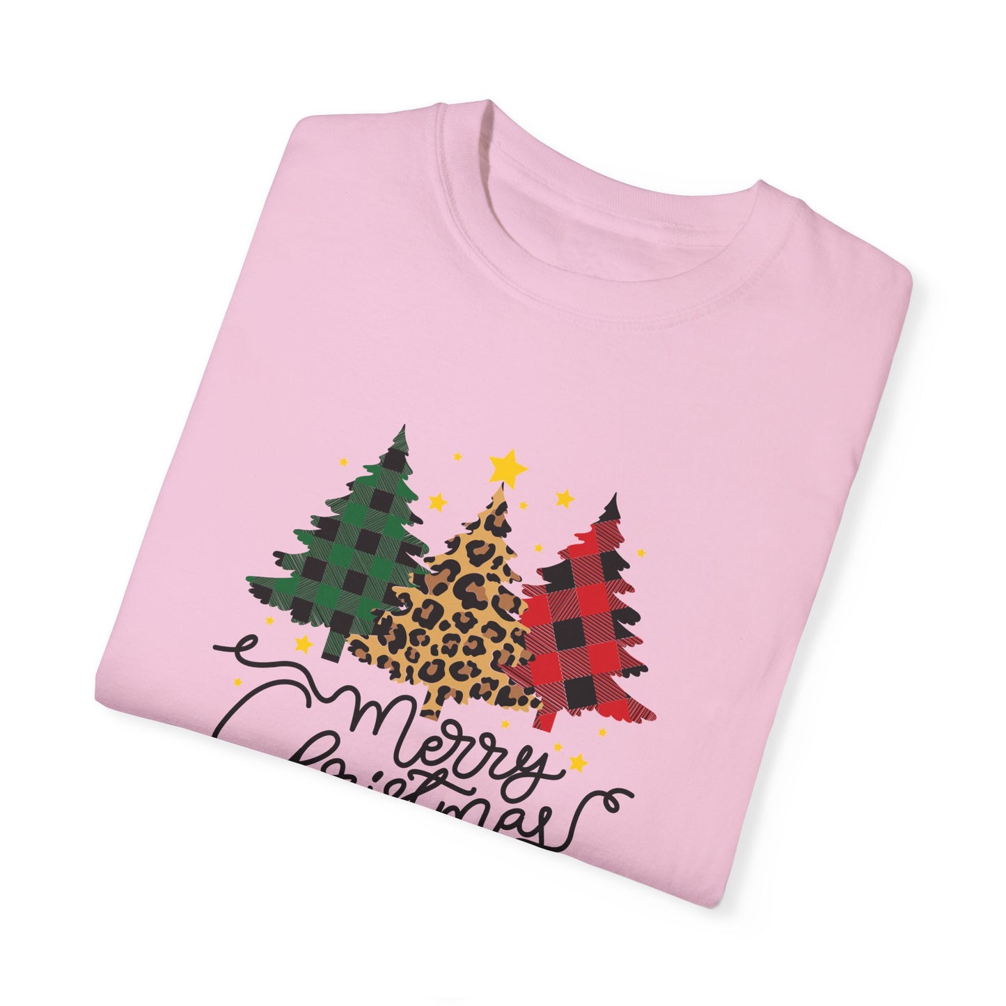 Merry Christmas, Trees - Unisex Garment-Dyed T-shirt - 10199