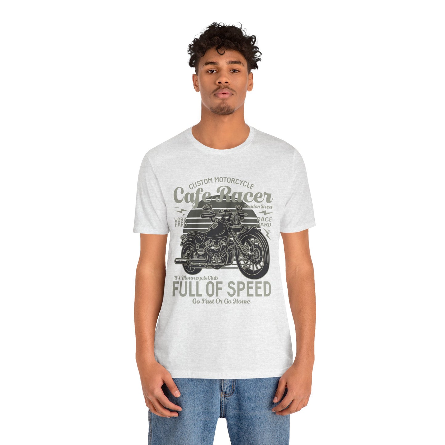 Custom Motorcycle, Cafe Racer - Unisex Jersey Short Sleeve Tee - 13295
