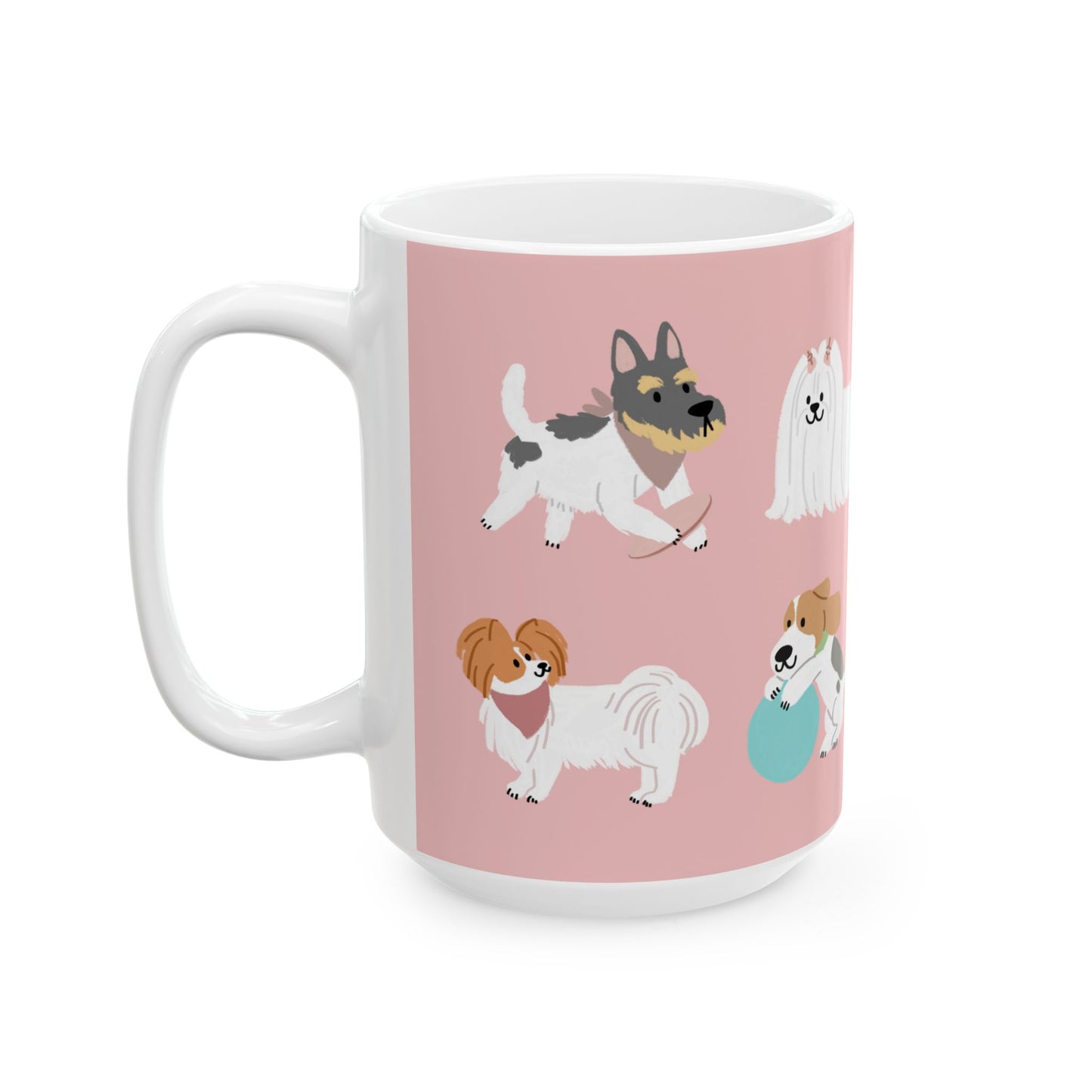 Cute Dog Lovers Ceramic Mug, Pet Owner Gift, Canine Lover Coffee Cup, Dog-Themed Drinkware, Animal Lover Present - 14165