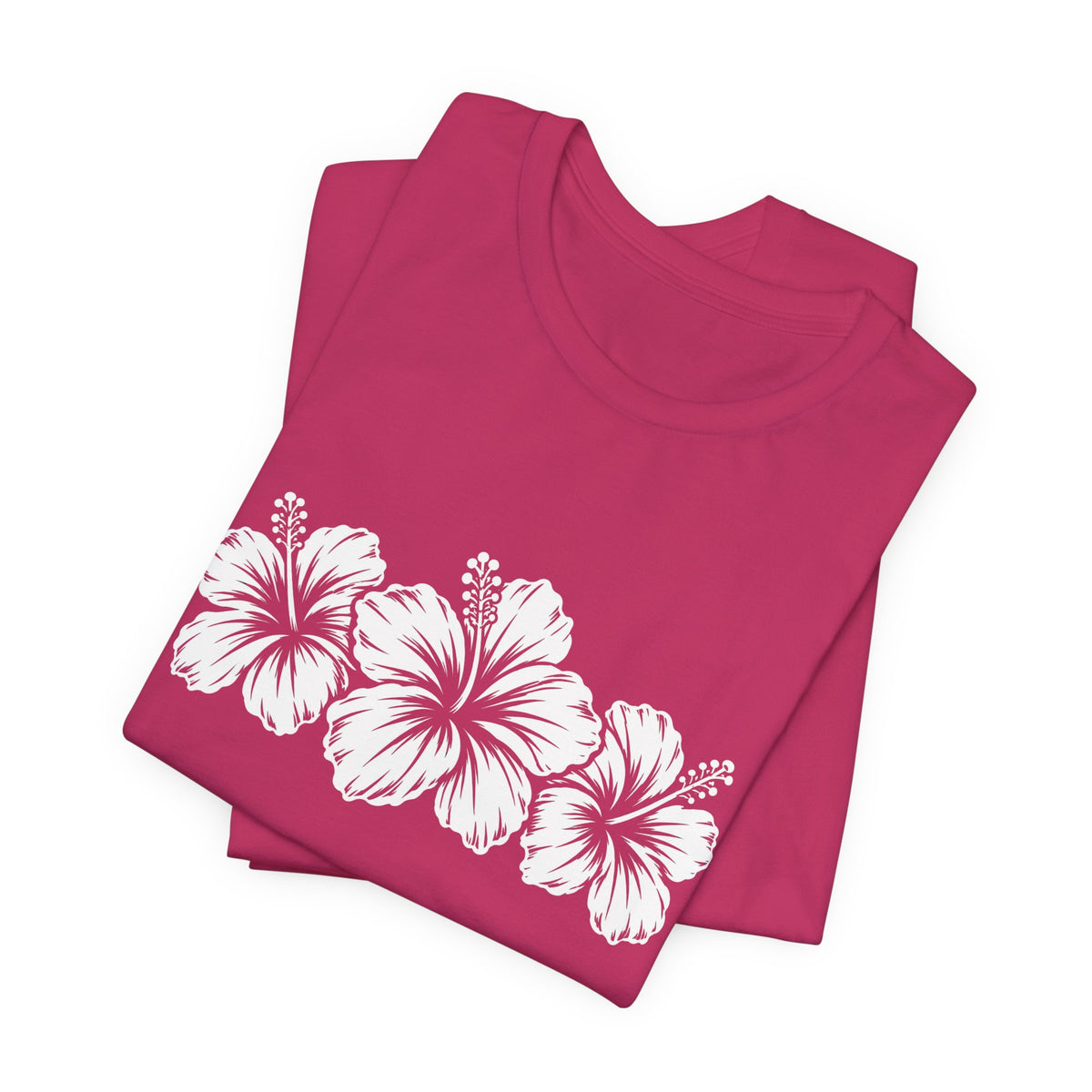Hibiscus Floral T-Shirt,  Tropical Flower Graphic Tee - 14995
