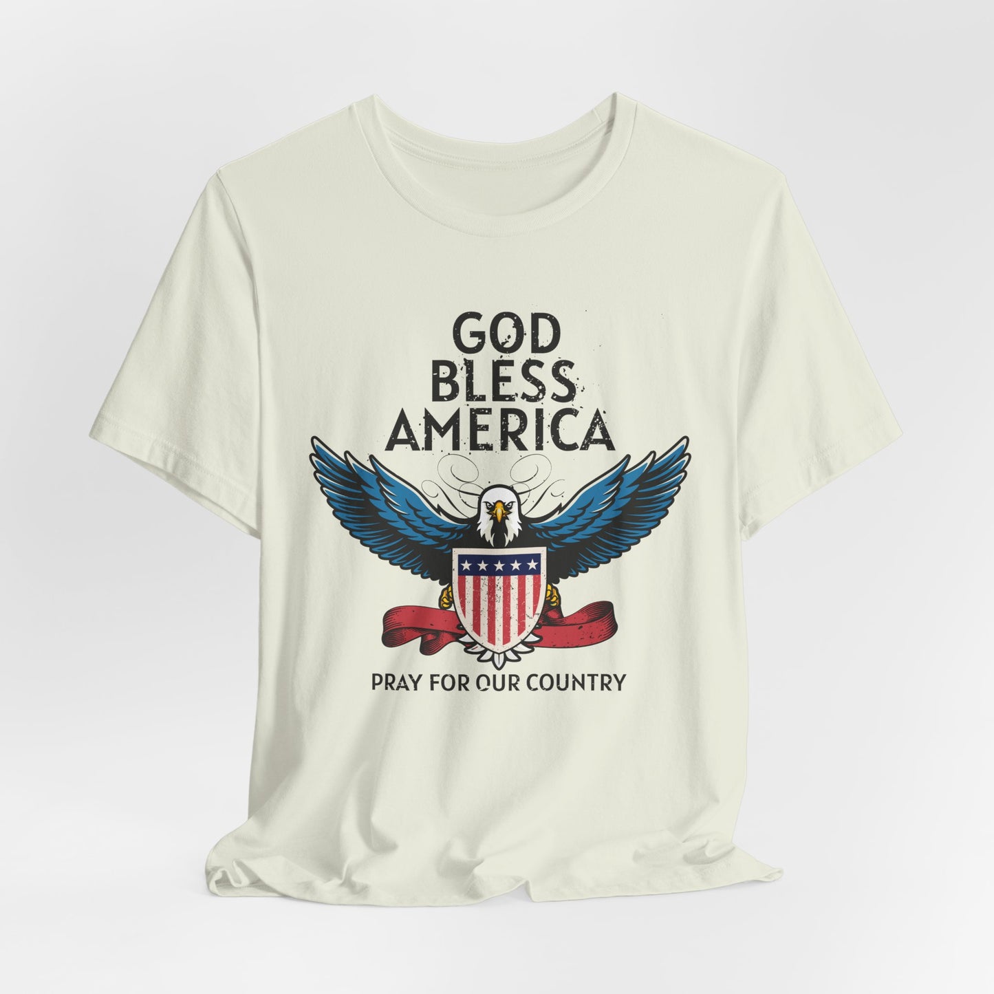 God Bless America Unisex Tee | Patriotic Shirt, American Eagle Design, Casual Wear, Independence Day, Gifts for Veterans - 13786