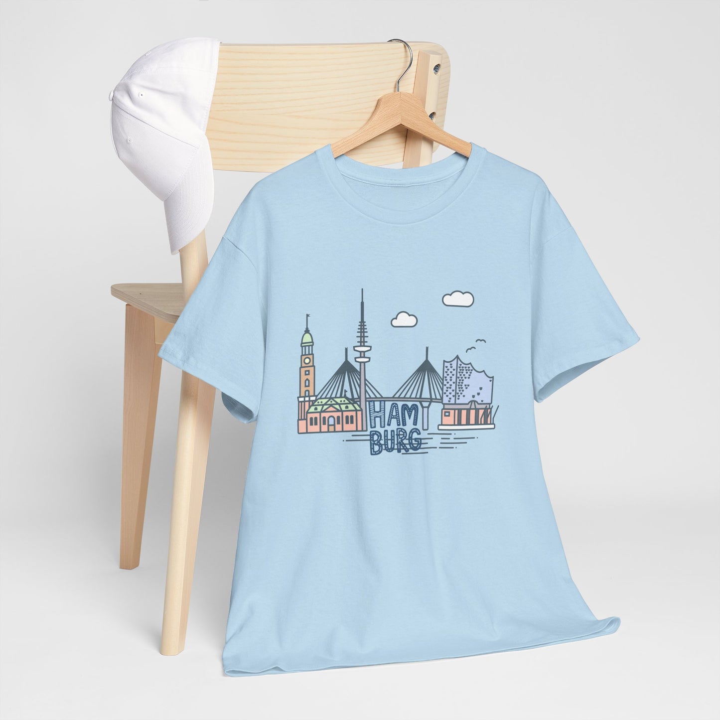 Hamburg, Vintage-Inspired Unisex Heavy Cotton Tee - 12244