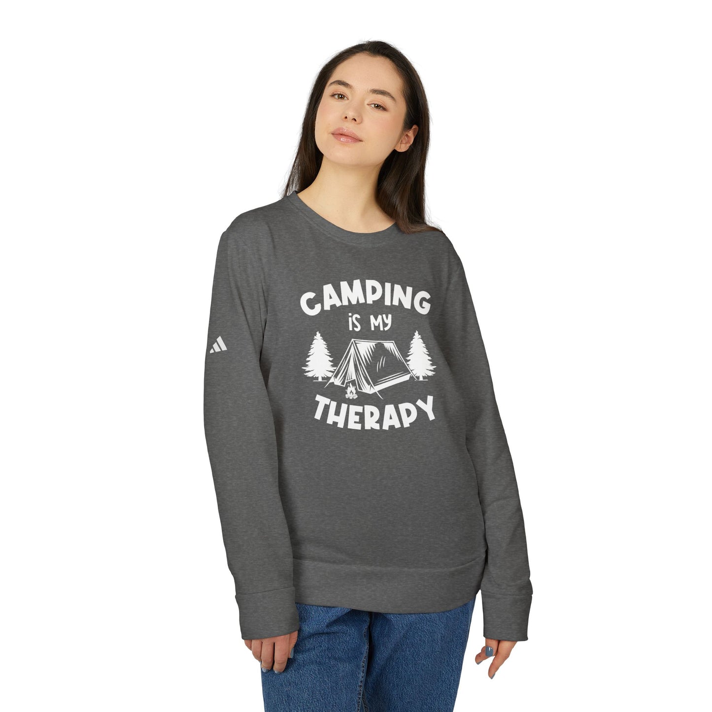 Camping Is My Therapy - adidas Unisex Fleece Crewneck Sweatshirt - 12225