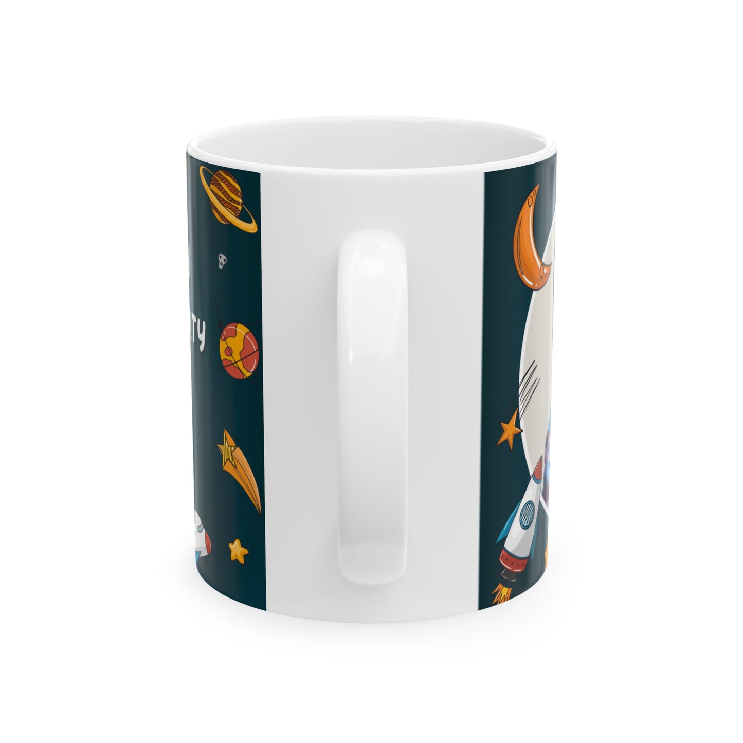 Personalized Space-Themed Ceramic Mug - Birthday Gift, Kids Space Party, Astronaut Design, Custom Coffee Cup, Birthday Celebration - 13978