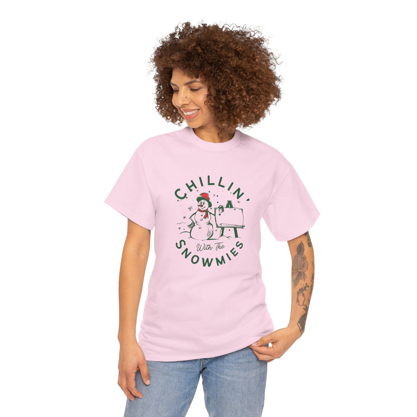 Chillin' With Snowmies - Unisex Heavy Cotton Tee - 10533