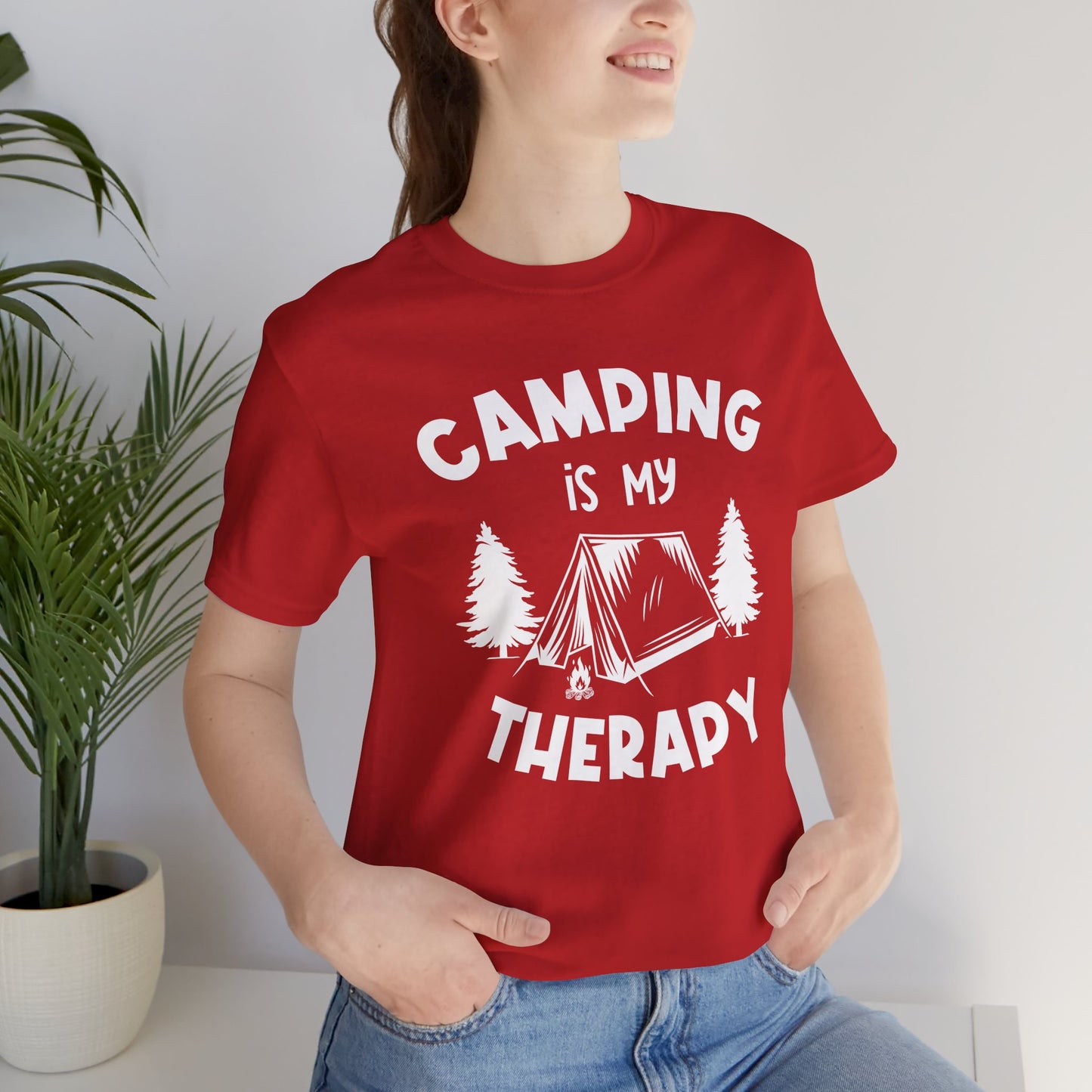 Camping Is My Therapy - Unisex Jersey Short Sleeve Tee - 12648