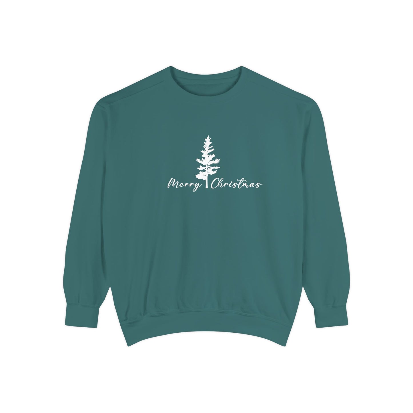 Tree, Merry Christmas - Unisex Garment-Dyed Sweatshirt - 10395