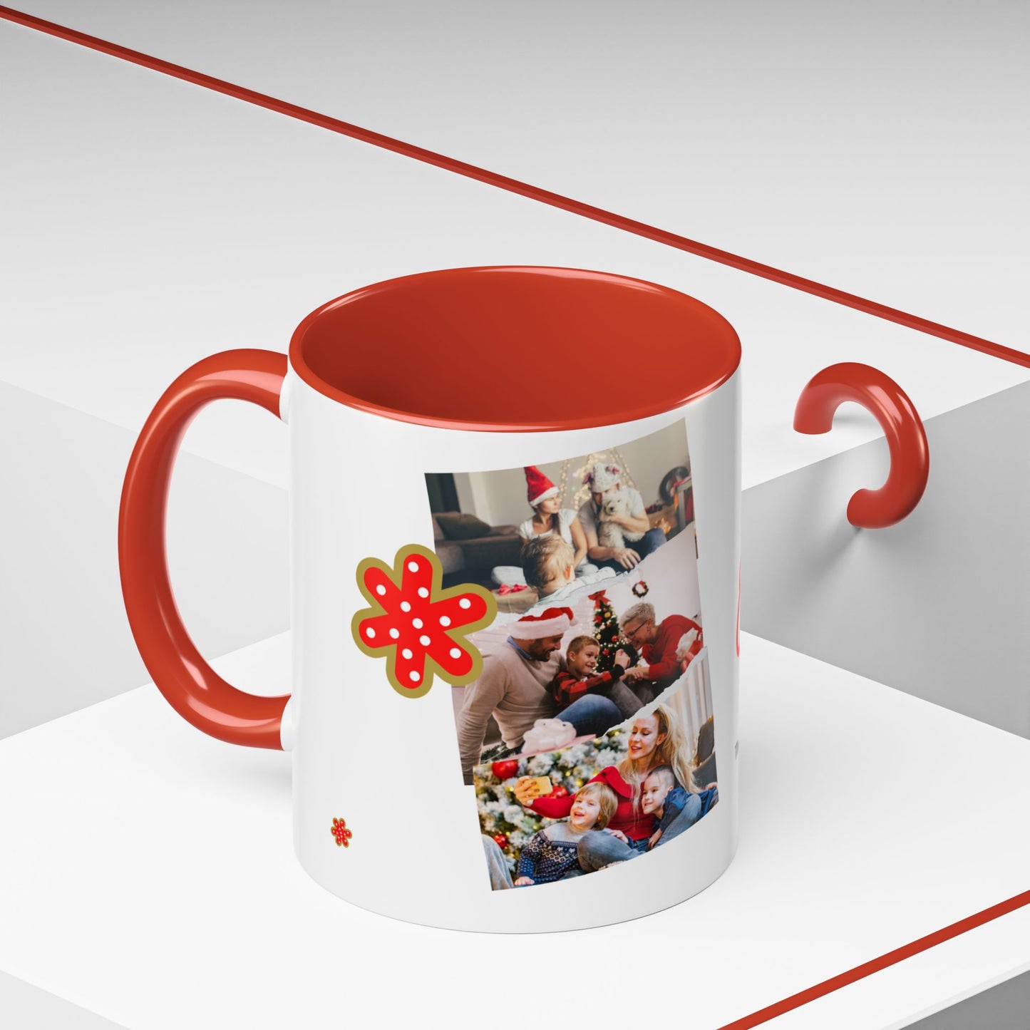 We Wish You a Merry Christmas, Family Photos, Customizable - Accent Coffee Mug (11, 15oz) - 11041