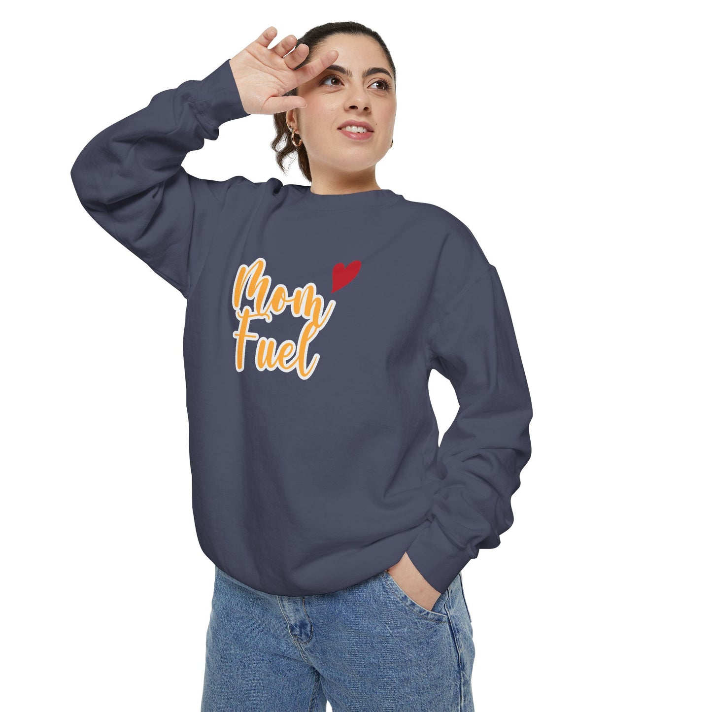 Mom Fuel Sweatshirt - Cozy Unisex Garment-Dyed Top for Moms - 11834