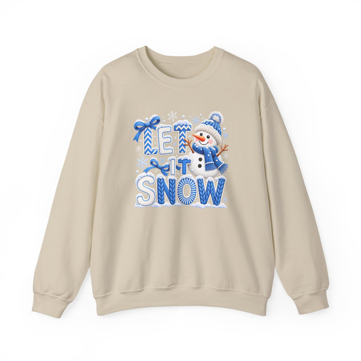 Let It Snow Sweatshirt,  Cute Snowman Winter Christmas Crewneck - 14545