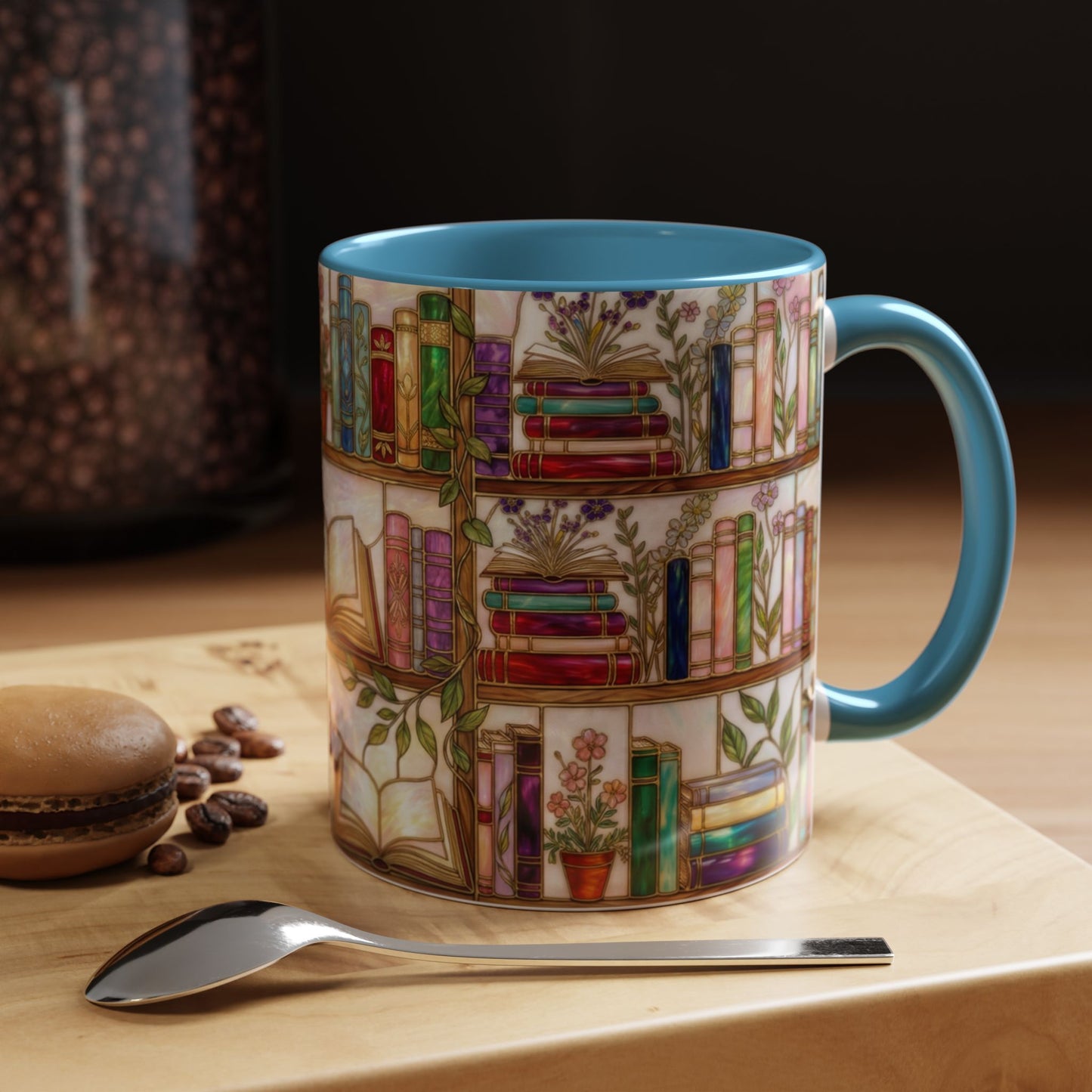 Bookish Accent Coffee Mug — Stained Glass Design (11/15 oz) - 14528