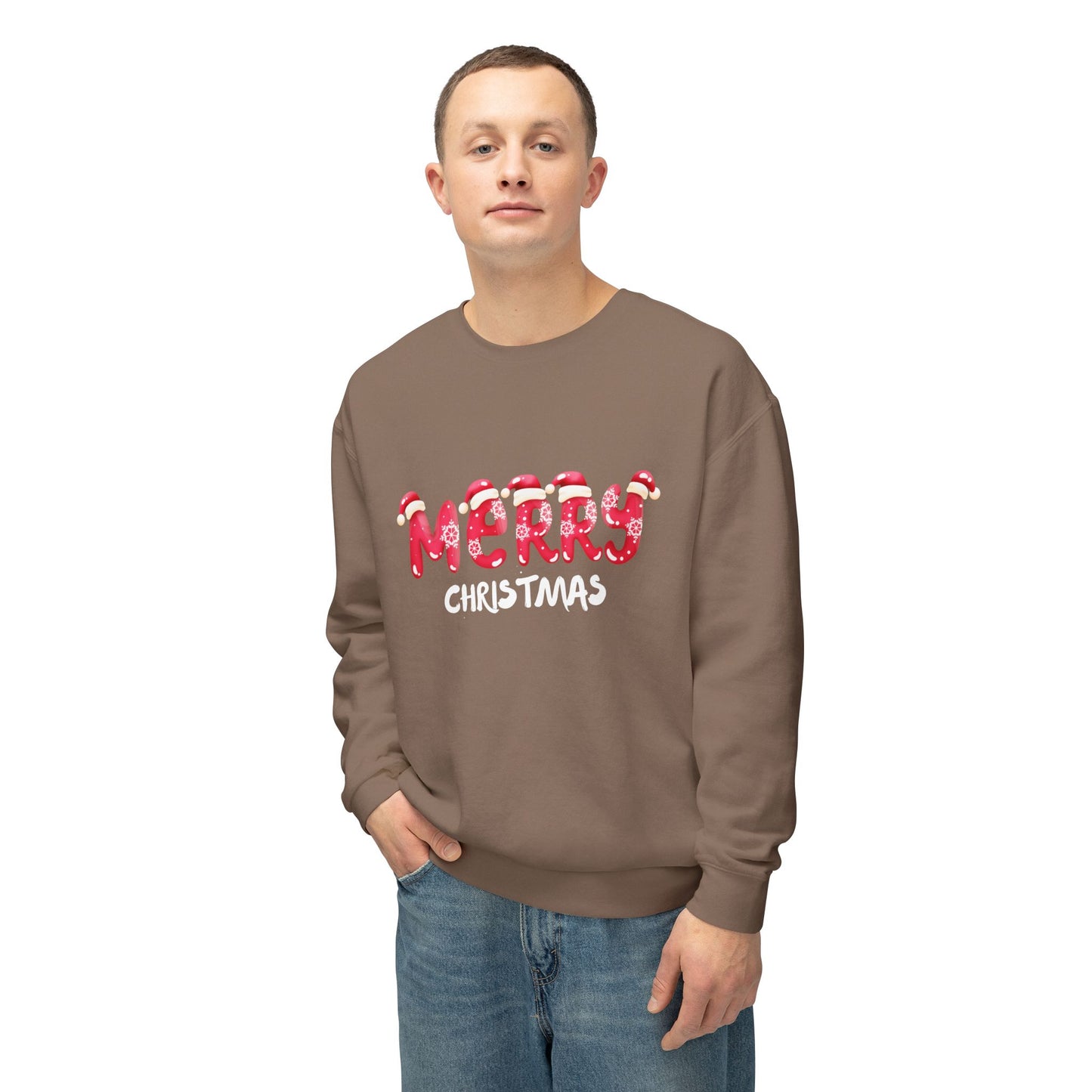 Merry Christmas - Unisex Lightweight Crewneck Sweatshirt