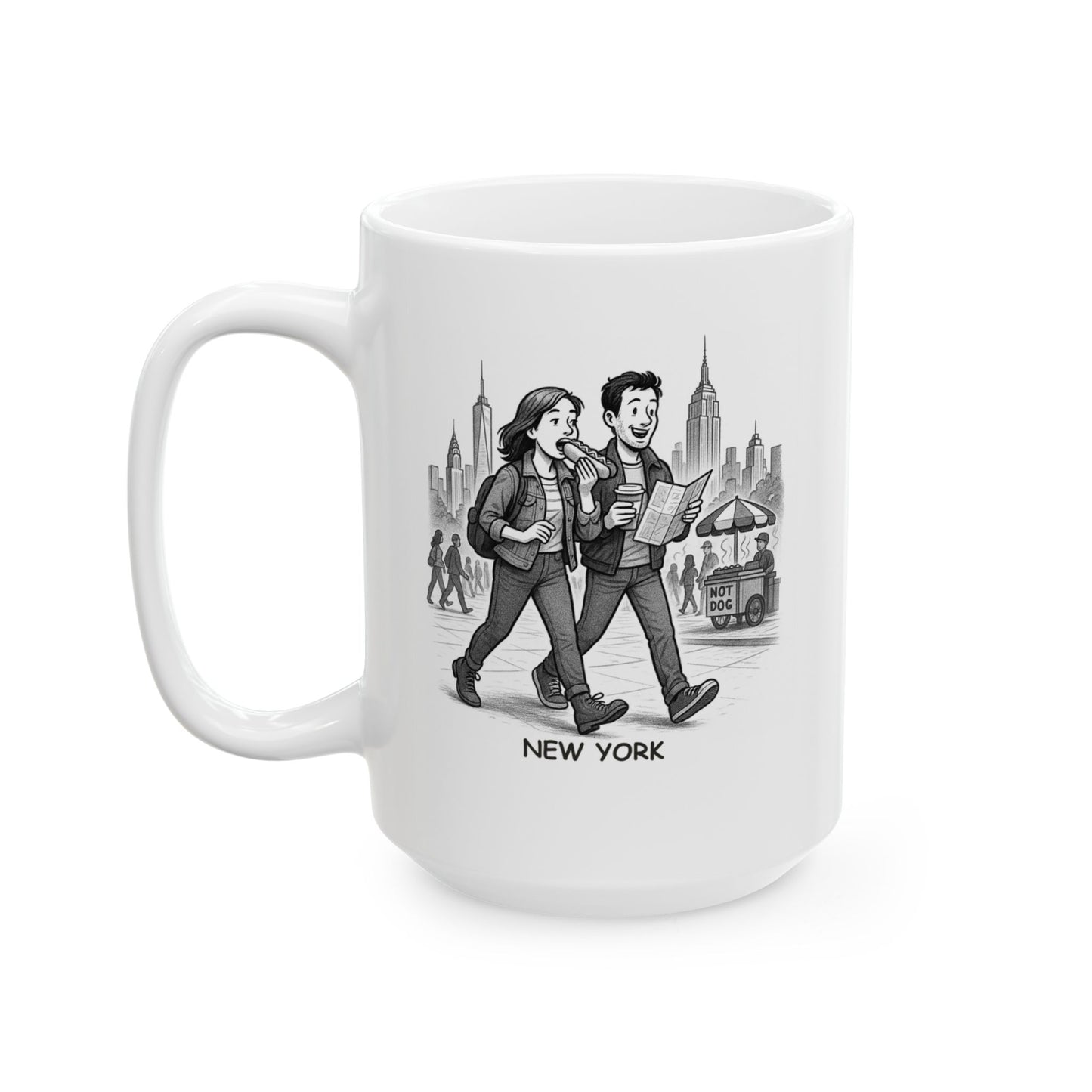 "In New York, we don’t do ‘relaxing weekends’—we do ‘exploring new places and eating everything in sight’ weekends." Ceramic Mug - 11oz & 15oz - 12866