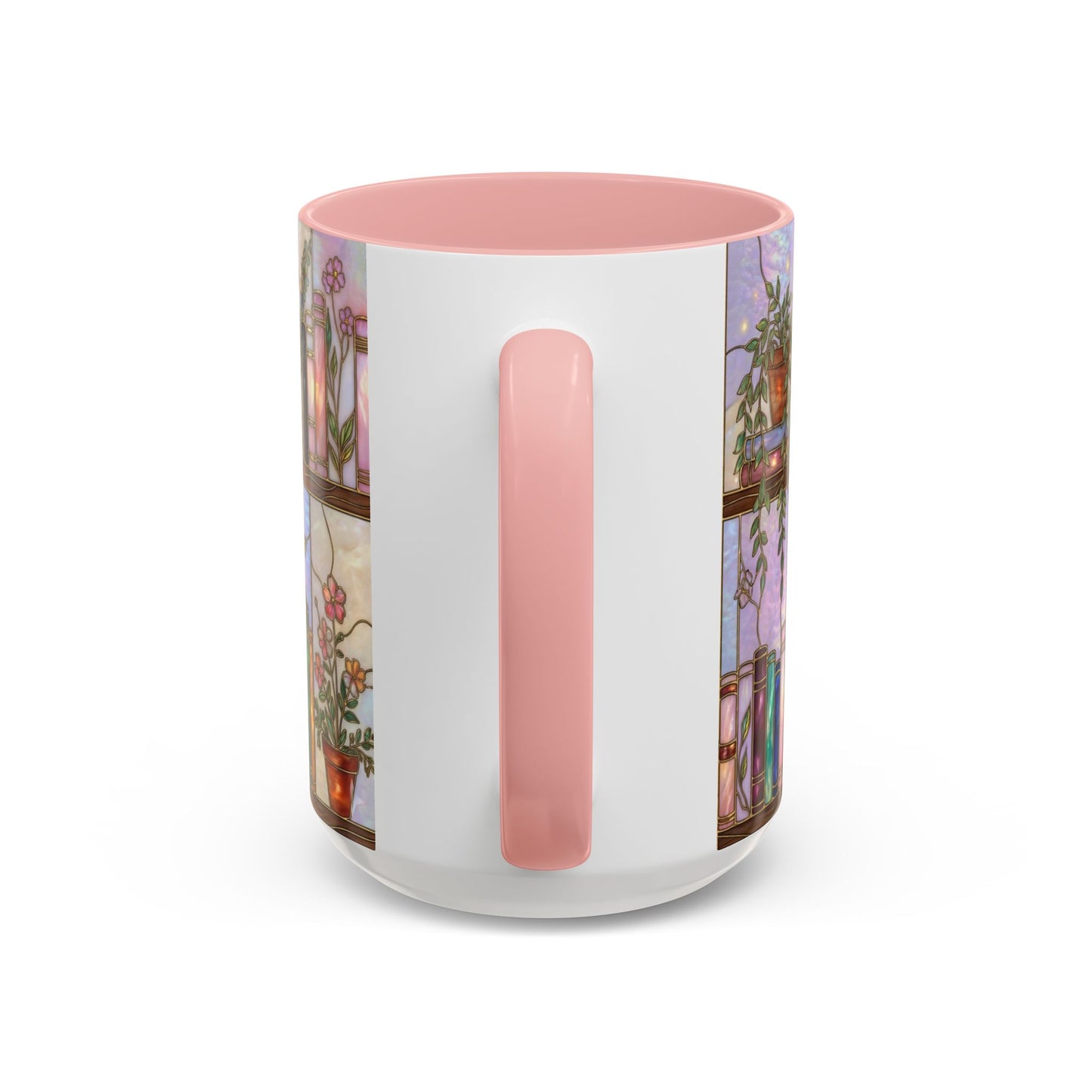 Magic Book Shelf Accent Coffee Mug — Stained Glass Design (11/15 oz) - 14529