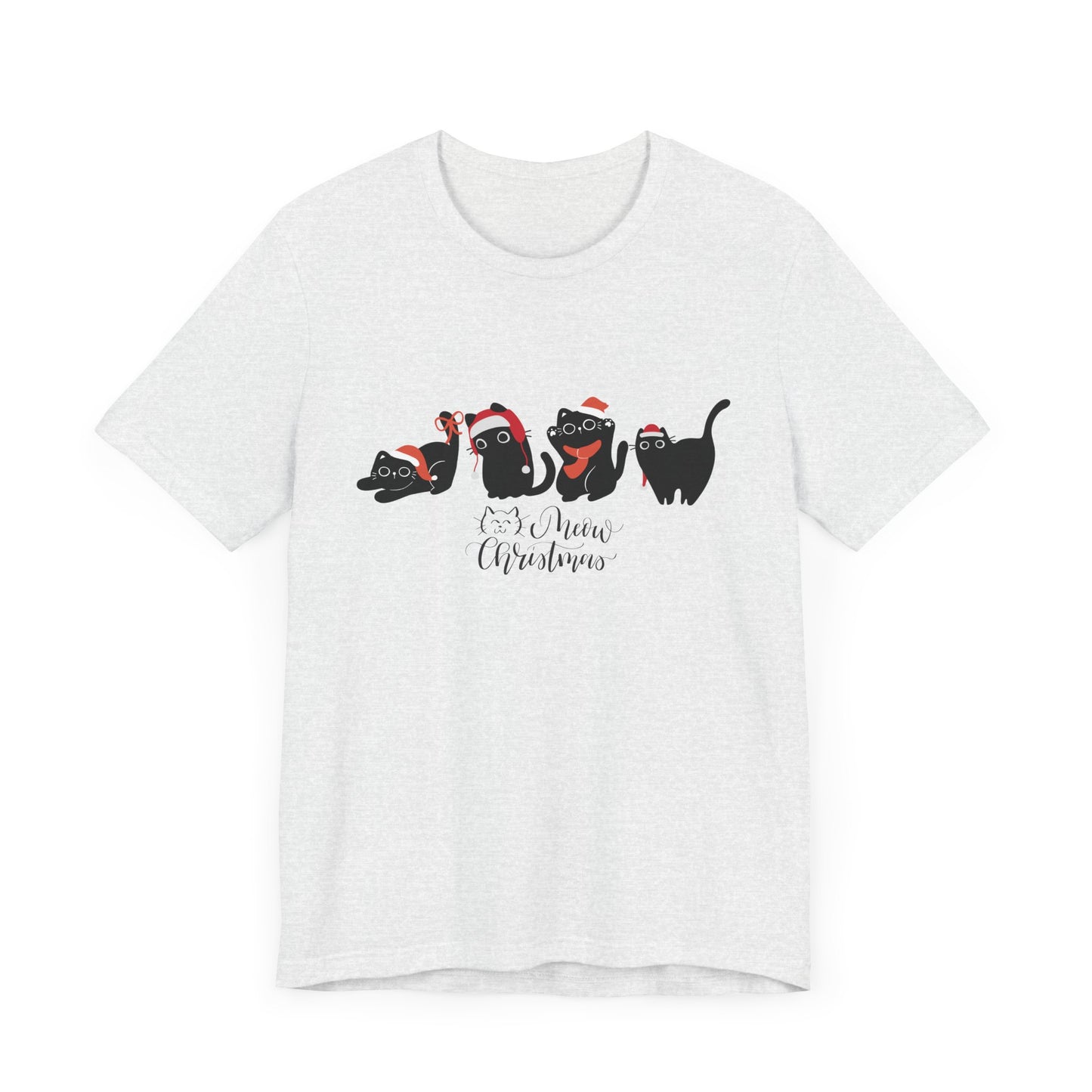 Black Cats, Meow Christmas - Unisex Jersey Short Sleeve Tee - 10076