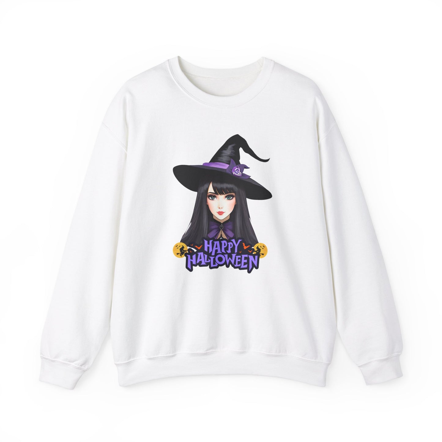 Happy Halloween, Witch - Unisex Heavy Blend™ Crewneck Sweatshirt