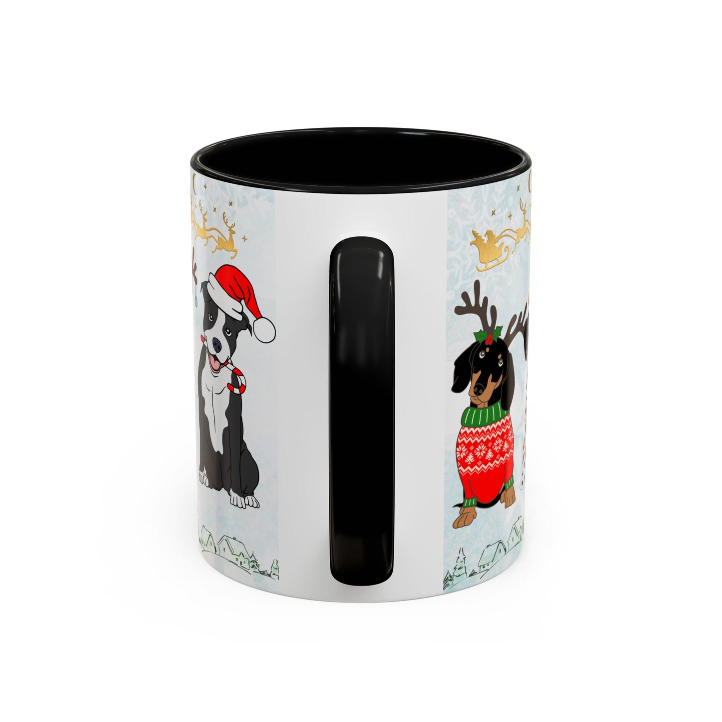 Merry Christmas Dogs - Accent Coffee Mug (11, 15oz)