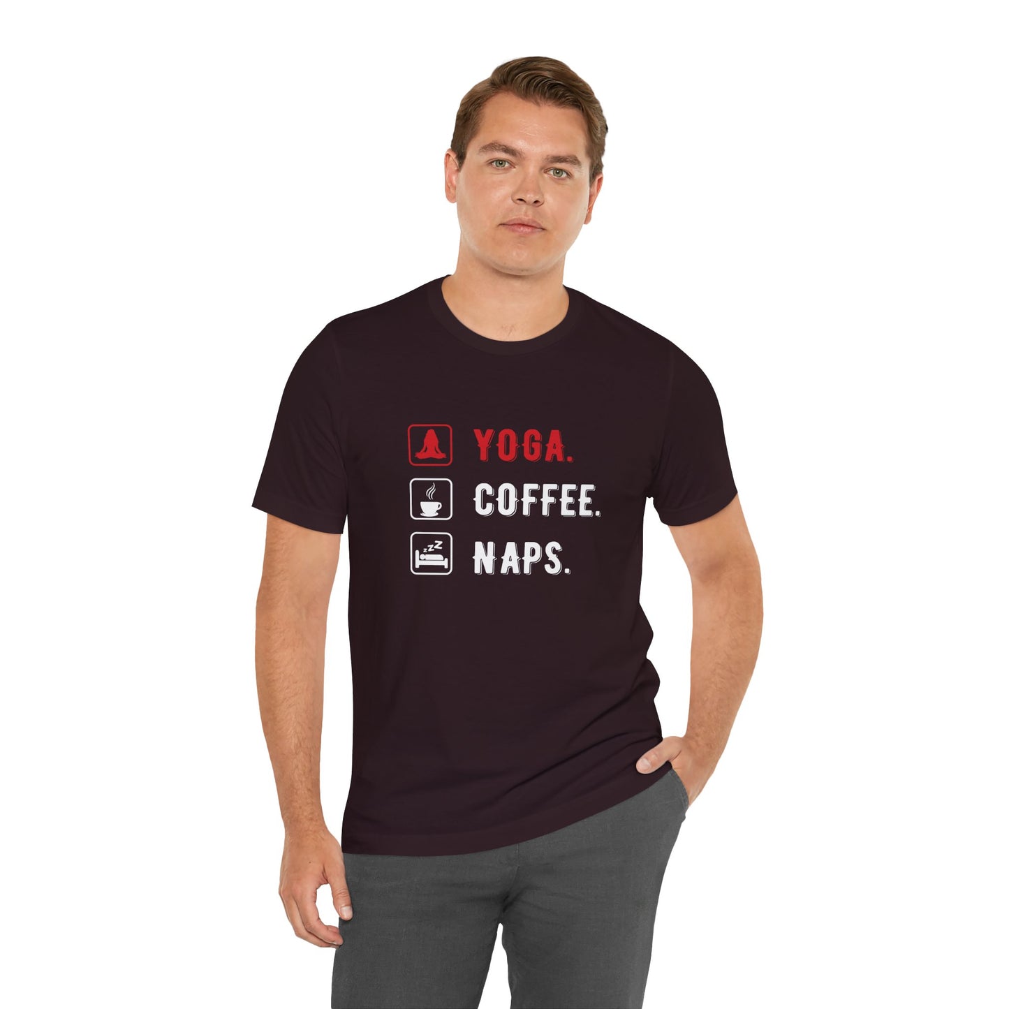 Yoga Coffee Naps - Unisex Jersey Short Sleeve Tee - 12159