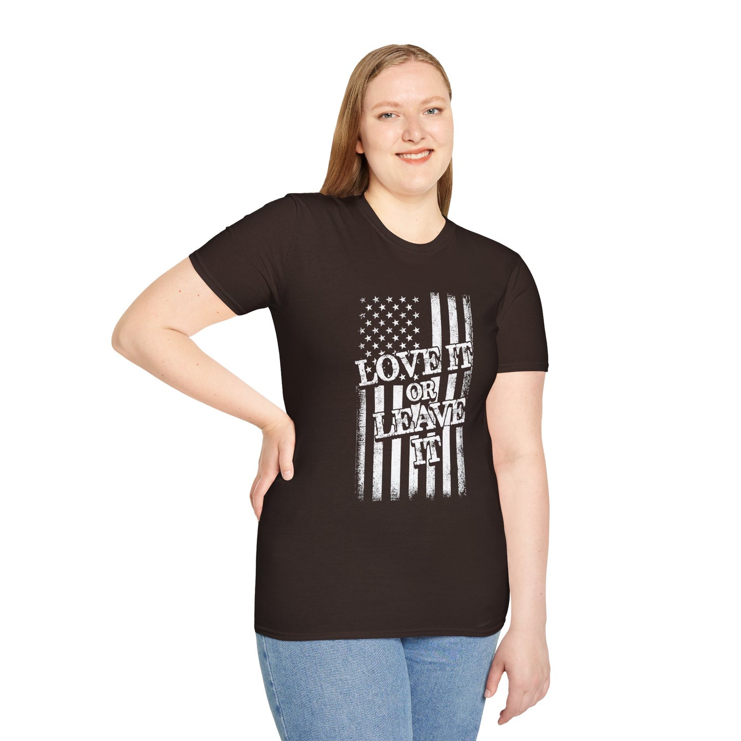 Patriotic T-Shirt: Love It or Leave It, Unisex Tee for Independence Day, Casual Wear, Gift for Veterans, Everyday Comfort - 13520
