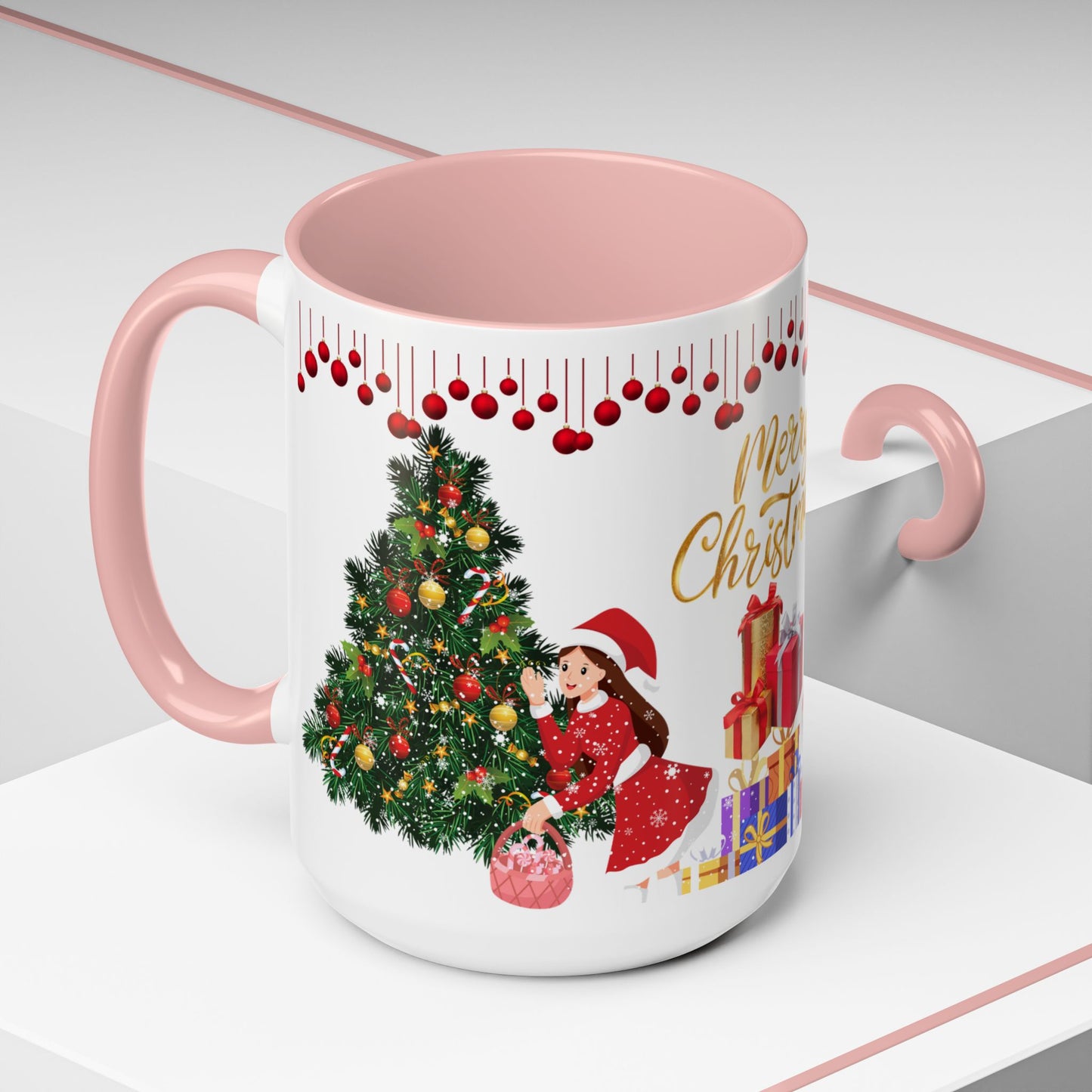 Merry Christmas - Accent Coffee Mug (11, 15oz)