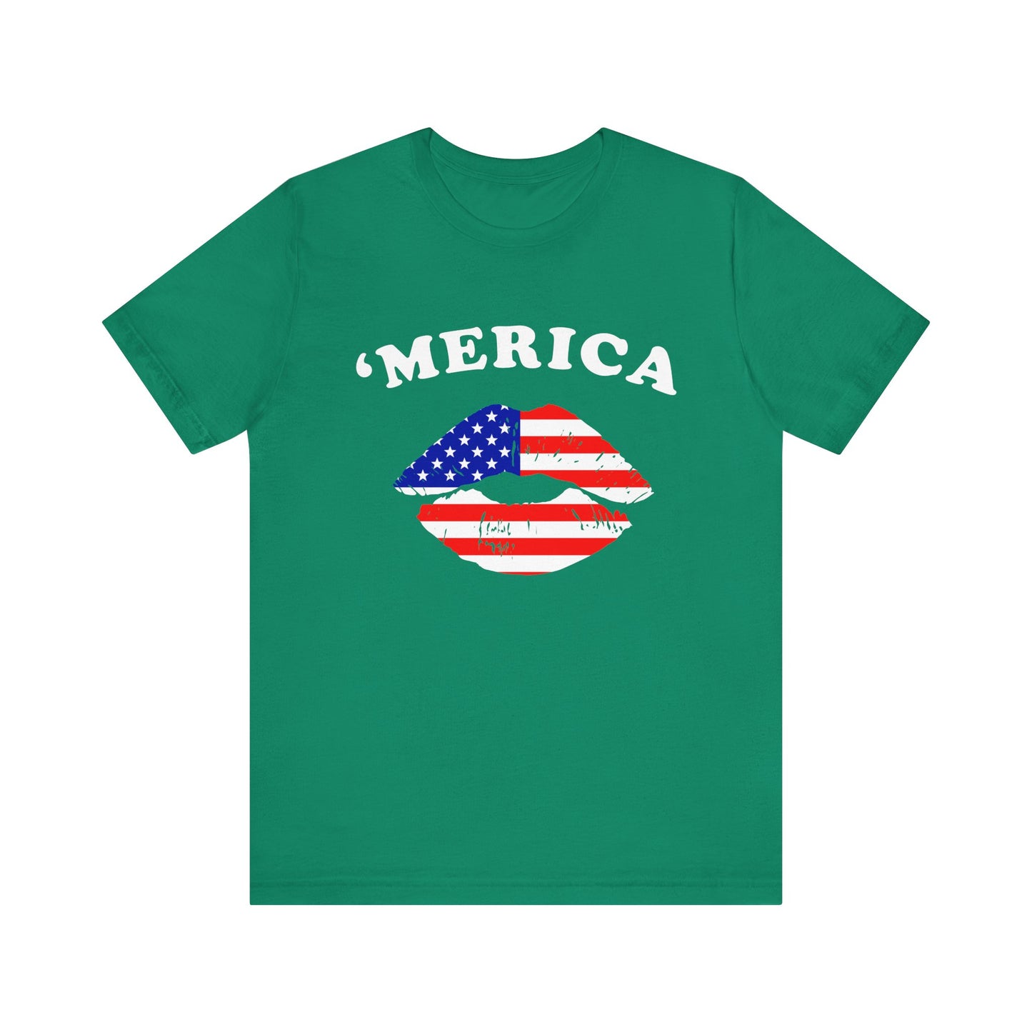 'Merica Unisex Jersey Tee, Patriotic Short Sleeve Shirt, USA Flag Design, Independence Day Apparel, Festival Wear, Summer Casual - 13519