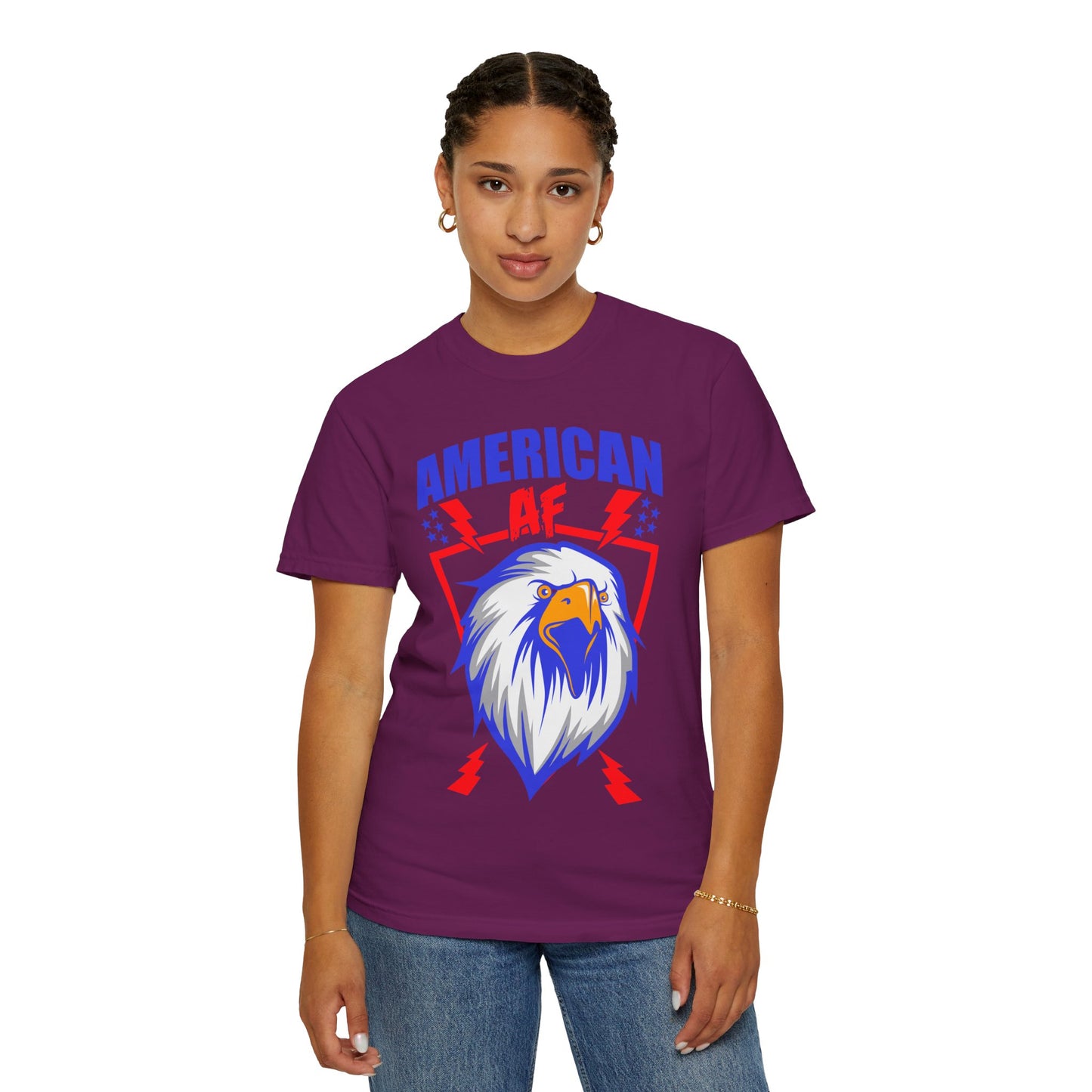 Patriotic Eagle T-Shirt, American AF Graphic Tee, Unisex Tee, 4th of July Shirt, Casual Wear, Gift for Patriots, Summer Style - 13731