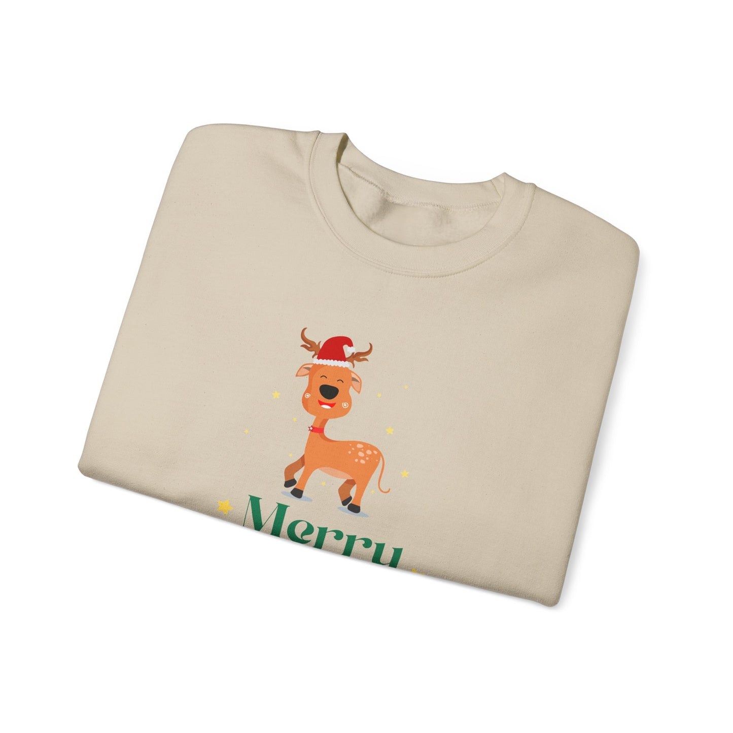 Reindeer, Merry Christmas - Unisex Heavy Blend™ Crewneck Sweatshirt