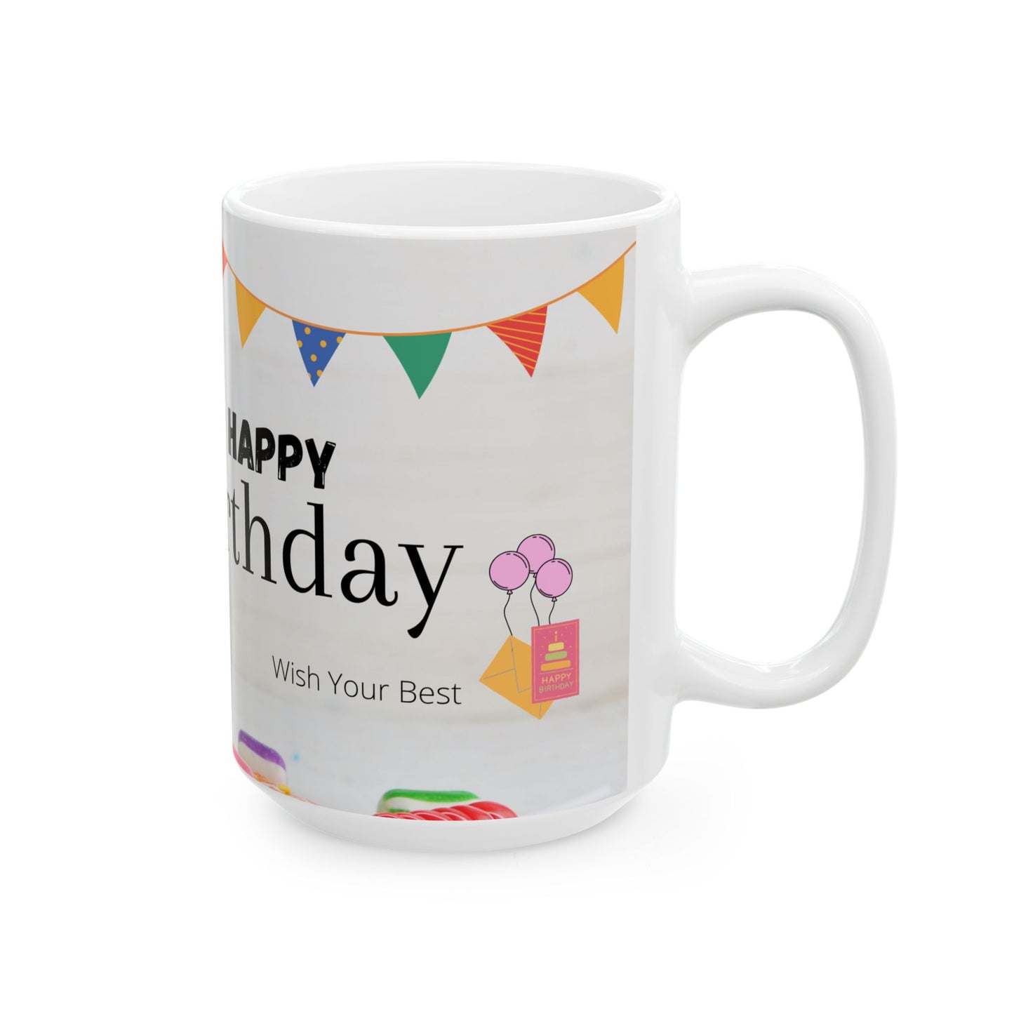 Happy Birthday Ceramic Mug - Celebrate with Style, Gift Mug, Party Favor, Coffee Cup, Personalizable Gift - 13953