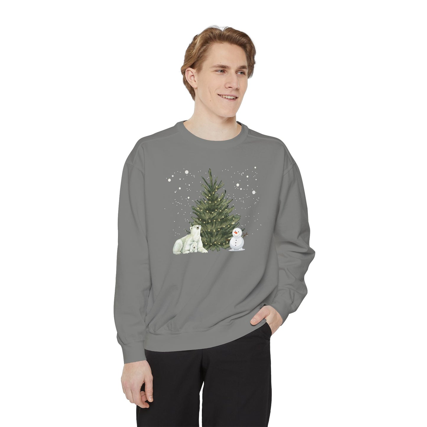 Polar Bear & Snowman - Unisex Garment-Dyed Sweatshirt - 10012