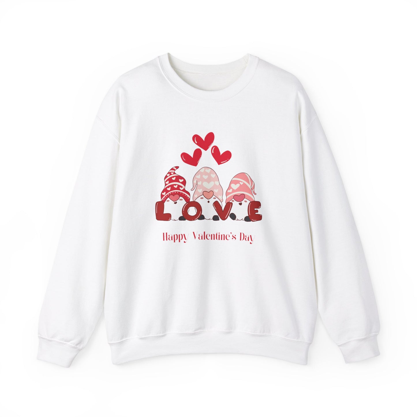 Gnomes, Love, Happy Valentine's Day - Unisex Heavy Blend™ Crewneck Sweatshirt - 11350