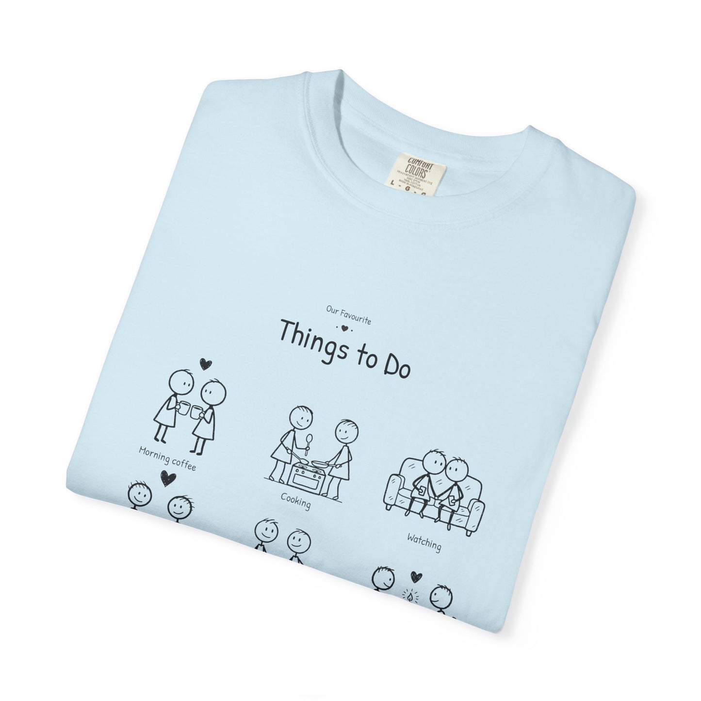 Our Favourite Things to Do Together – Personalised Valentine’s Illustration T-Shirt Gift - 14723