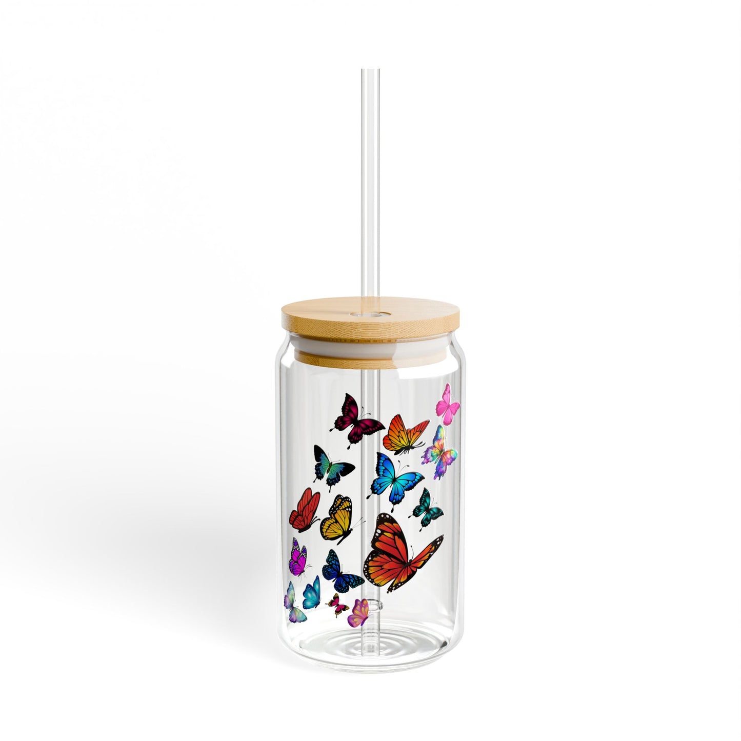 Butterflies: Nature's Masterpiece,  Customizable - Sipper Glass, 16oz