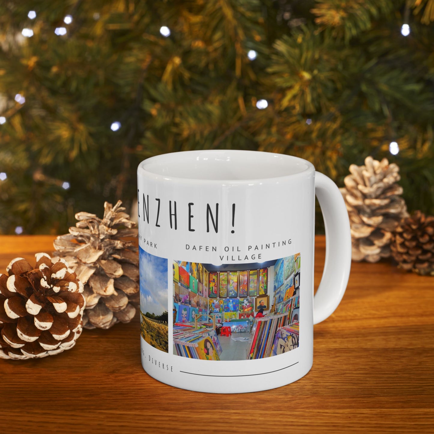 Hello, Shenzhen! Ceramic Mug - 11oz & 15oz - Modern & Bustling Design - 12103