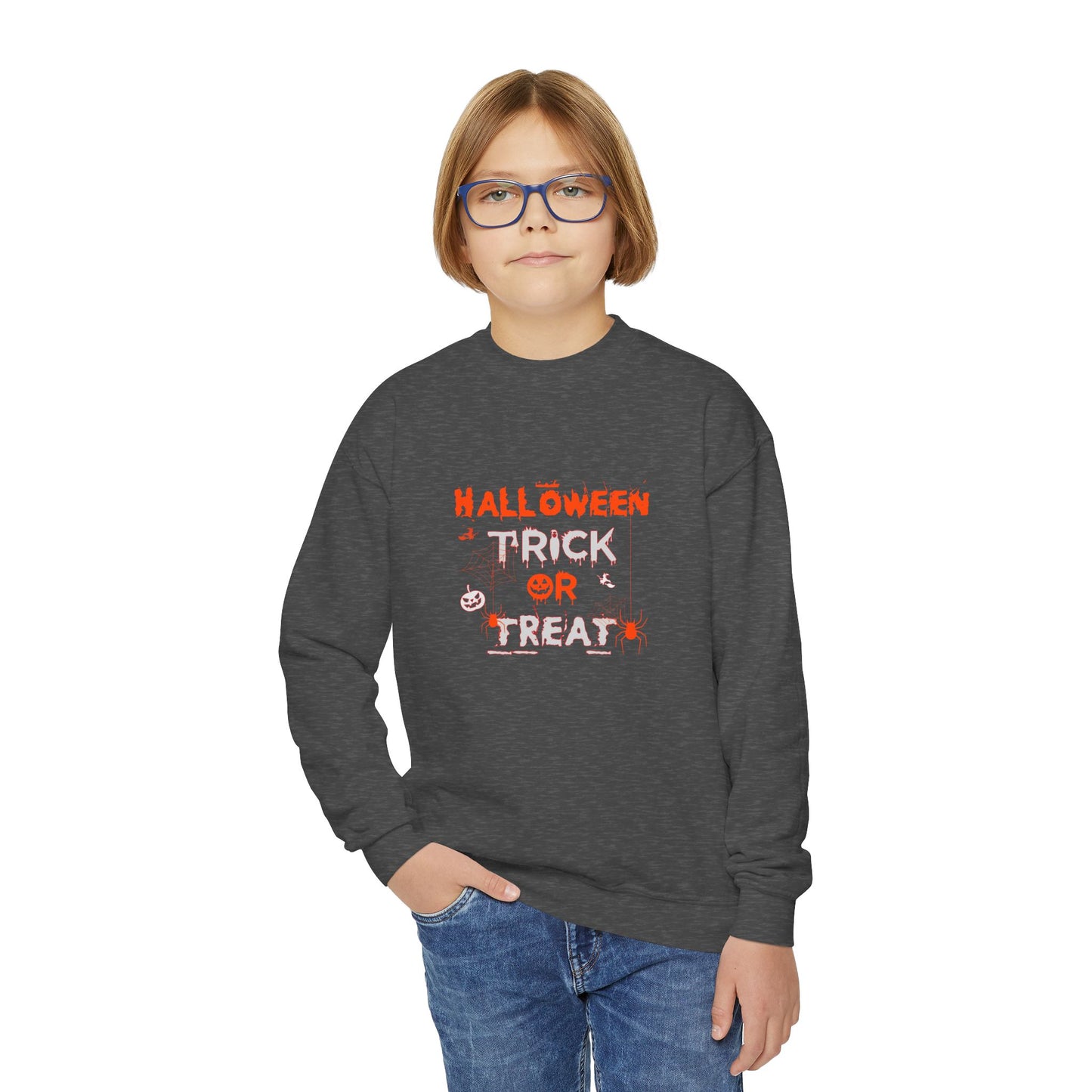 Halloween Trick Or Treat - Youth Crewneck Sweatshirt