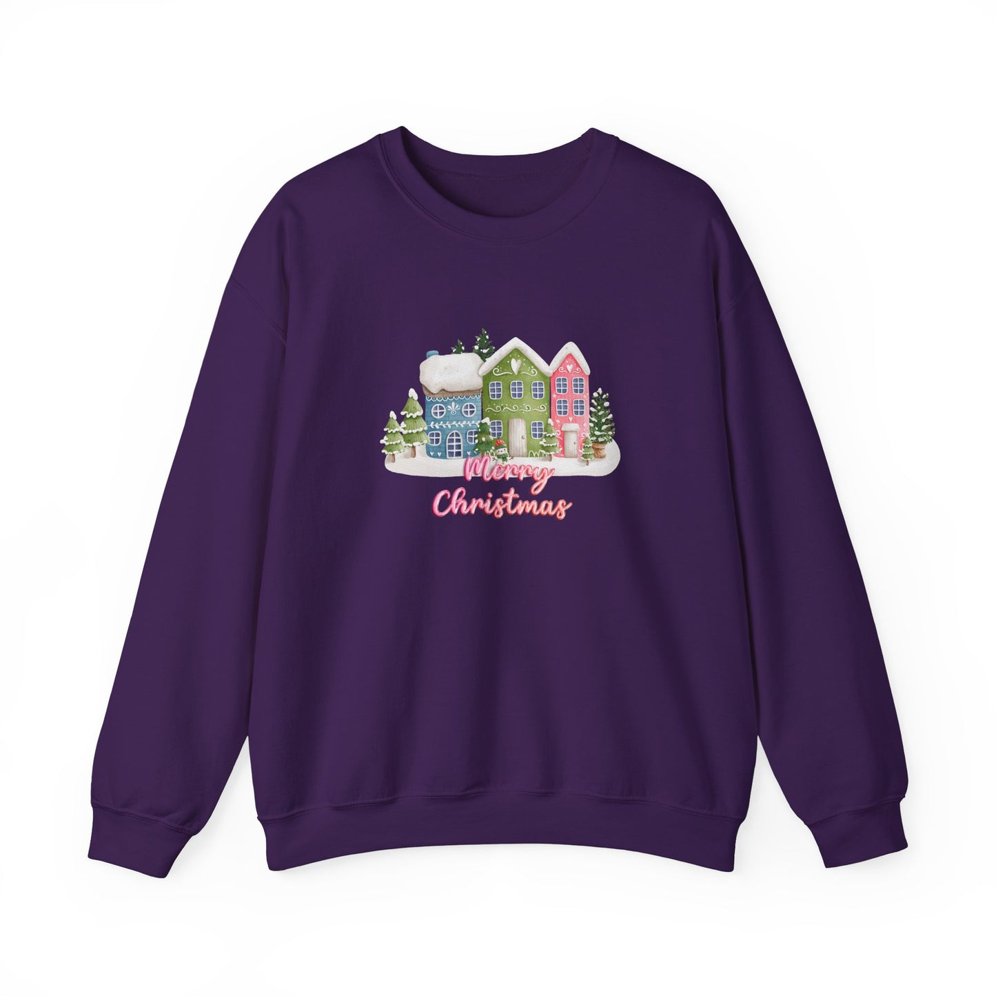 Merry Christmas, Houses - Unisex Heavy Blend™ Crewneck Sweatshirt - 10136