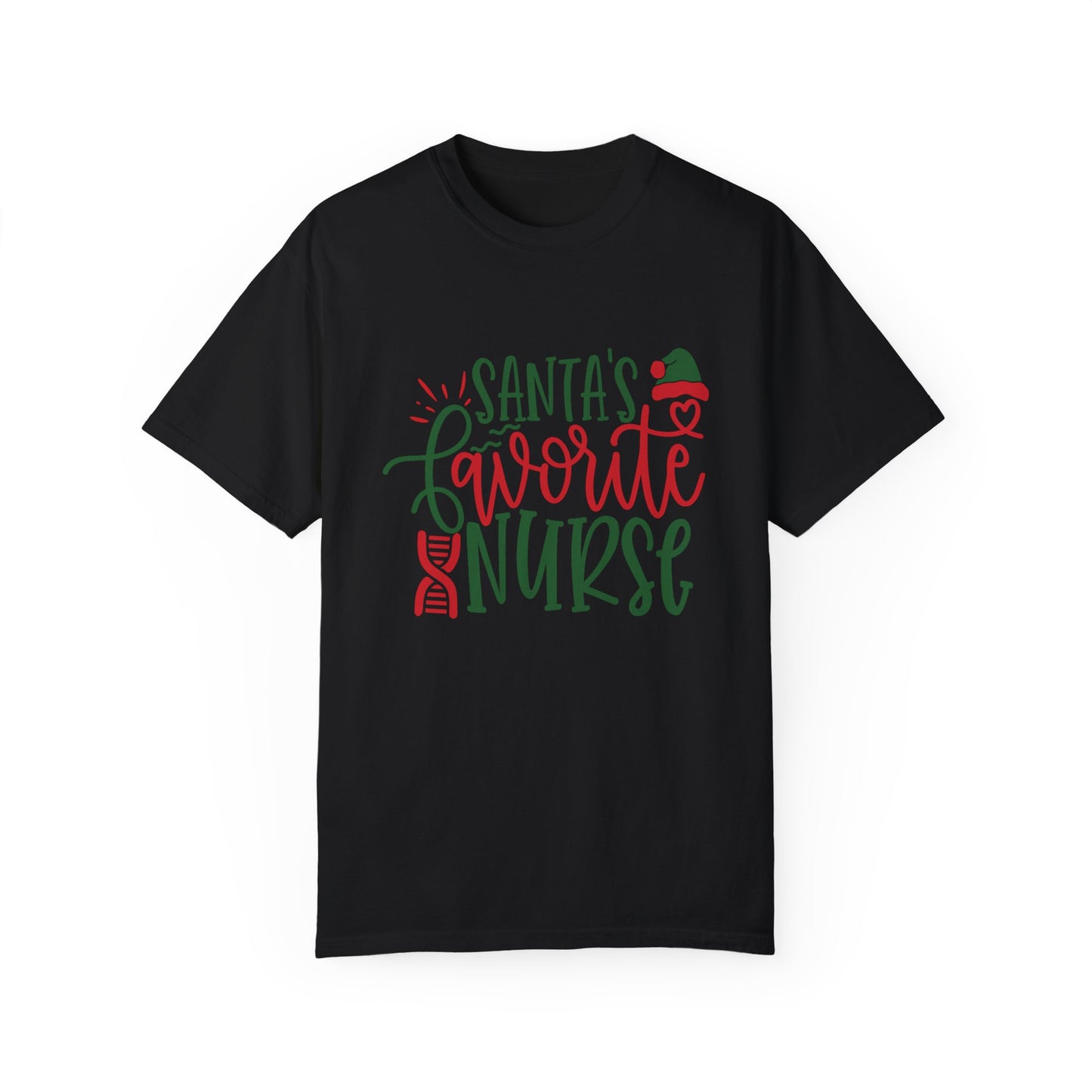 Santa's Favorite Nurse - Unisex Garment-Dyed T-shirt - 10352