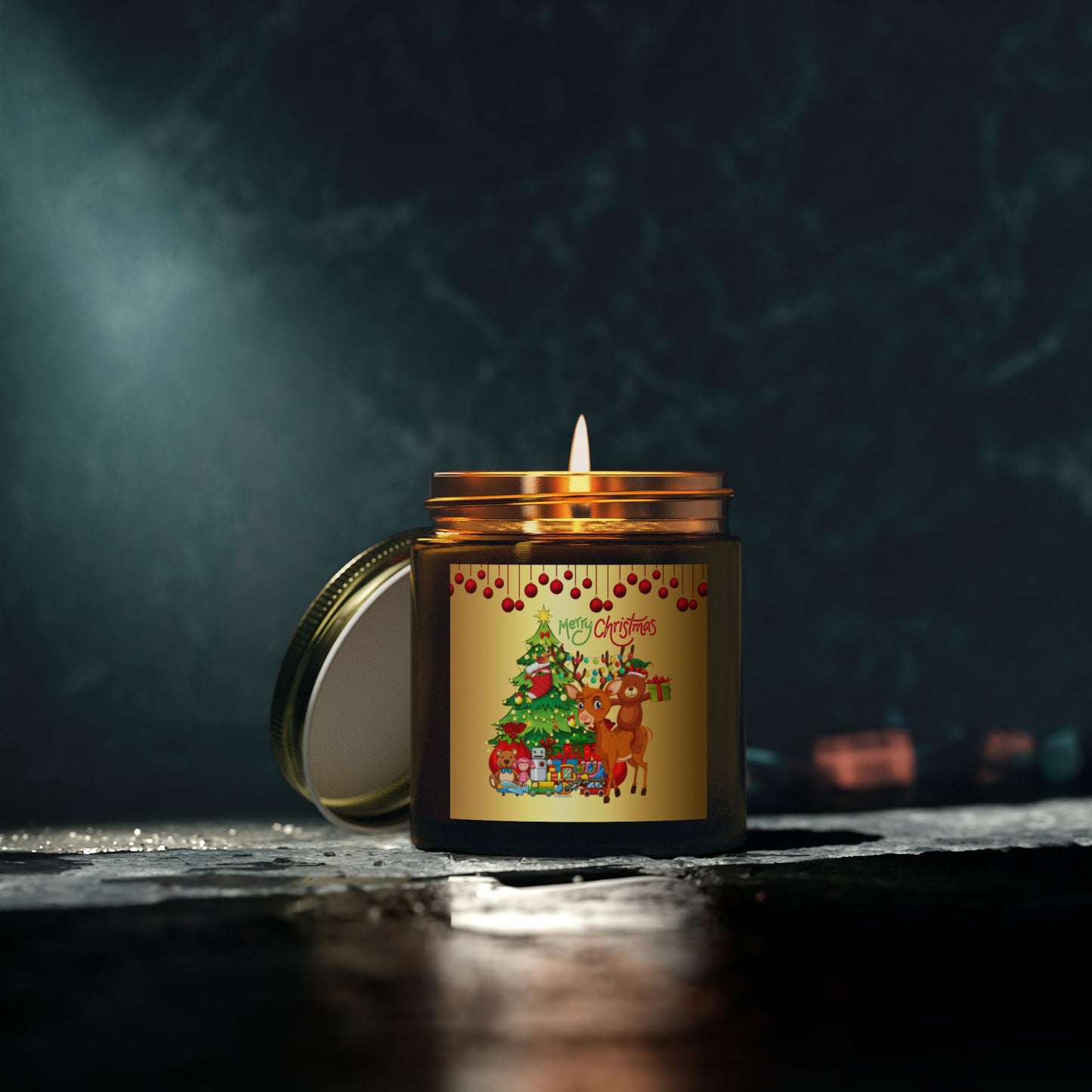 Merry Christmas - Scented Candles, Coconut Apricot Wax (4oz, 9oz)